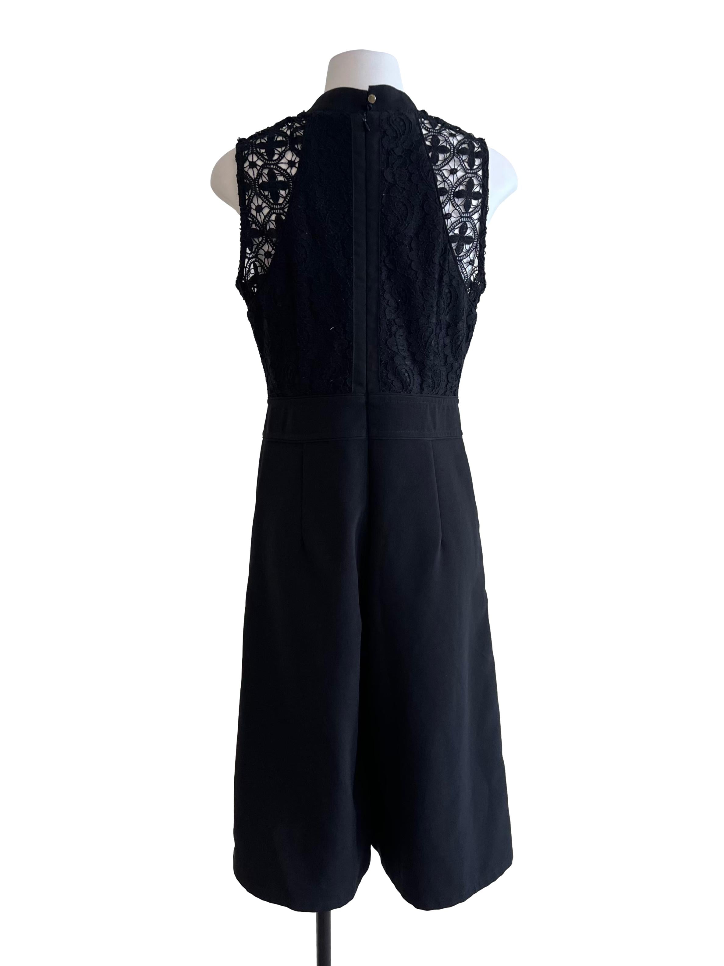 Black Lace Sleeves Jumpsuit