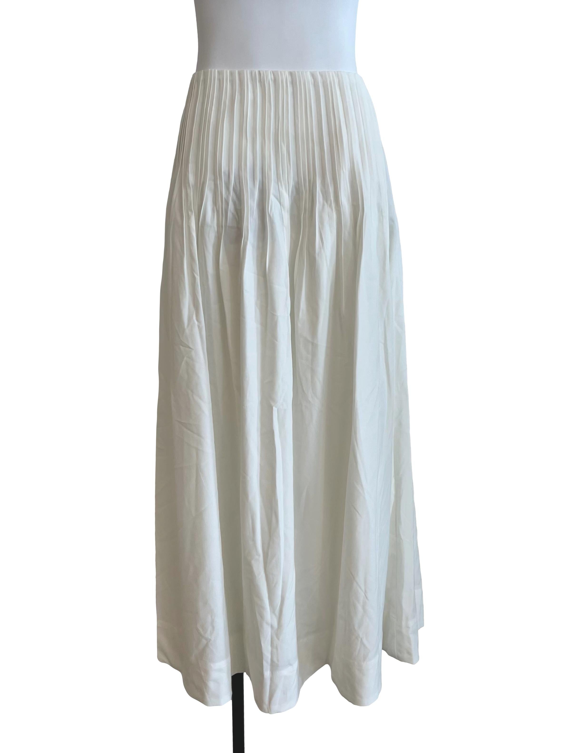 White Pleated Skirt