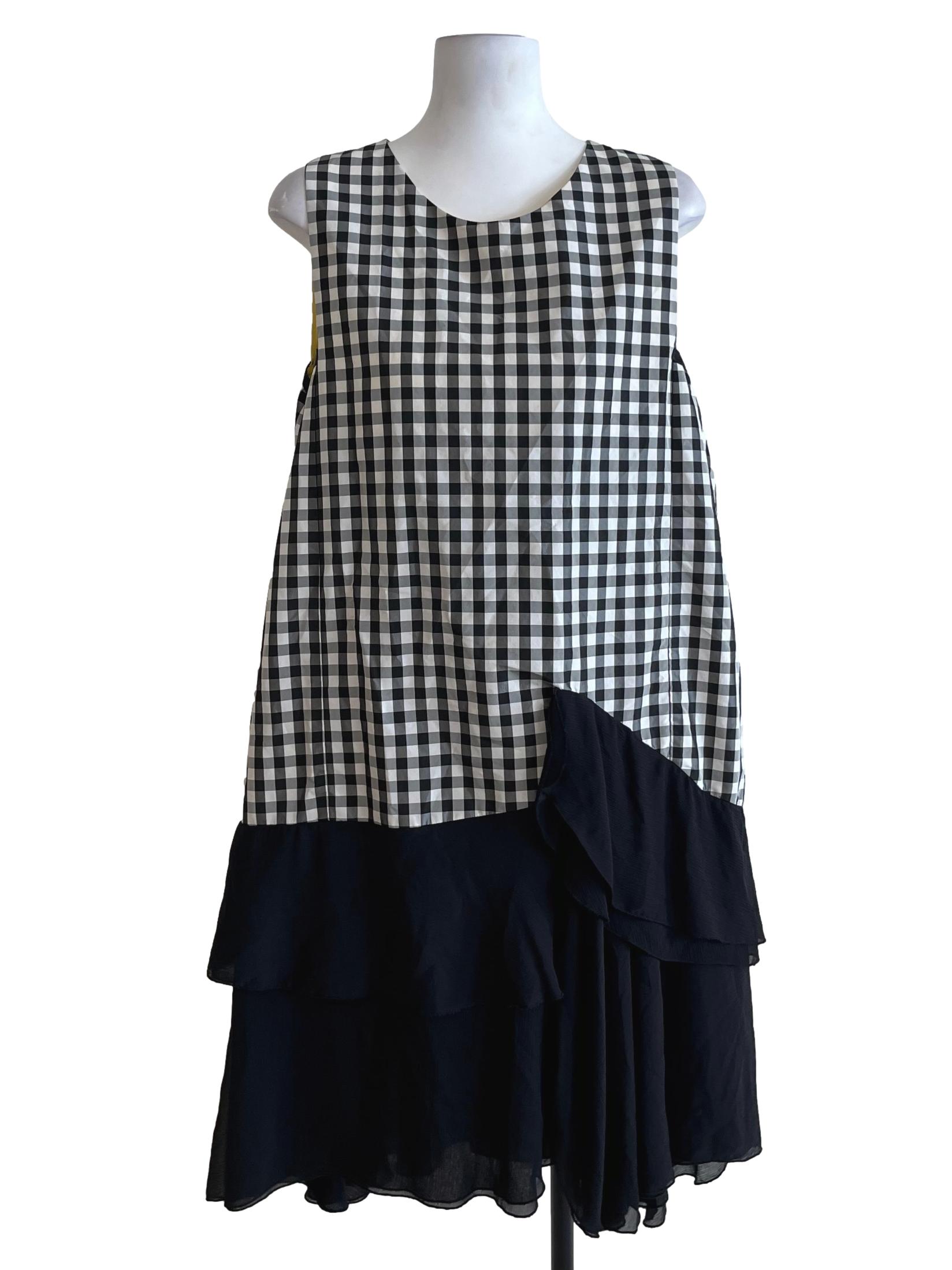 Black Gingham Shift Dress