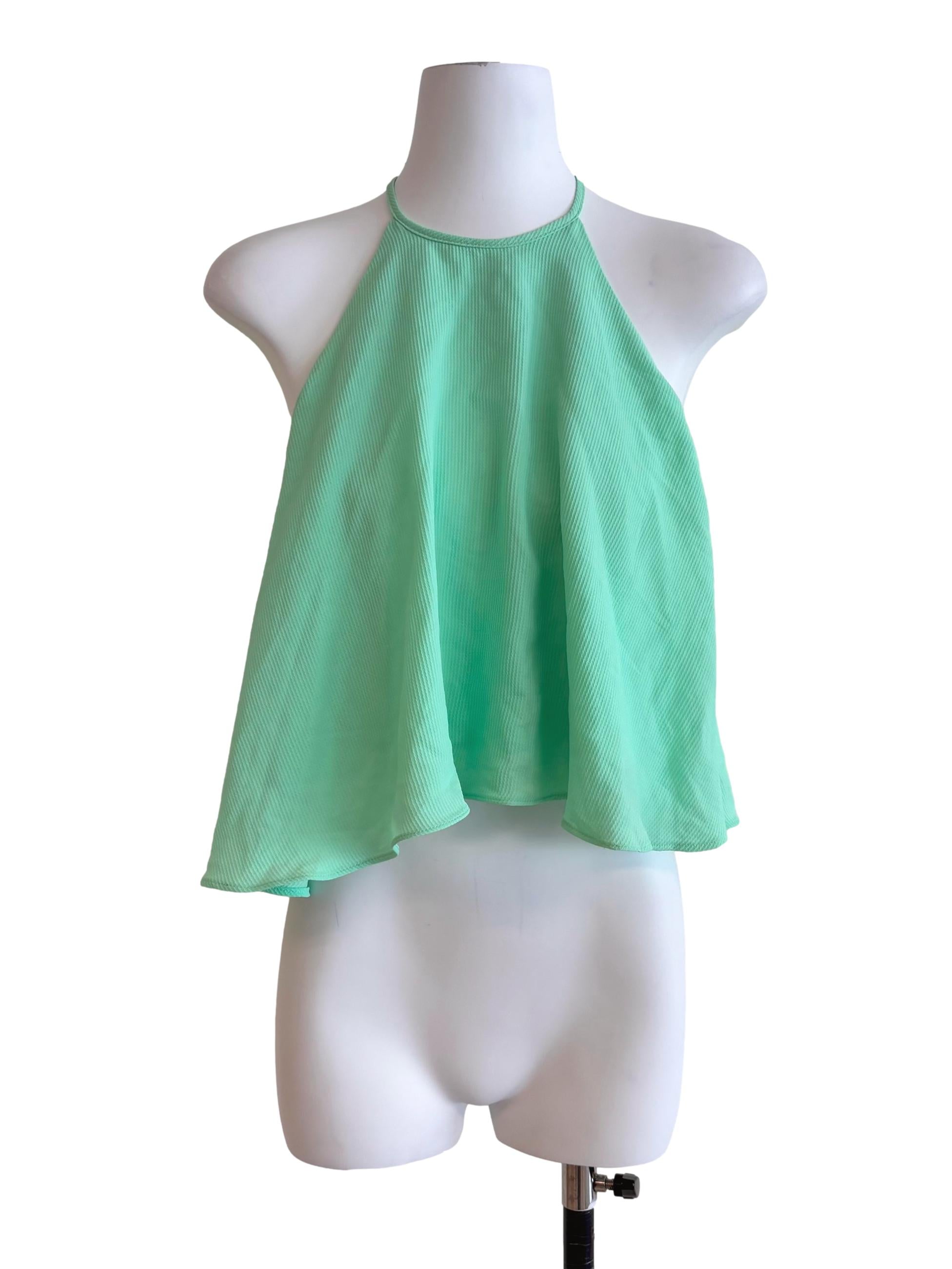 Neon Green Halter Flowy Top TTR