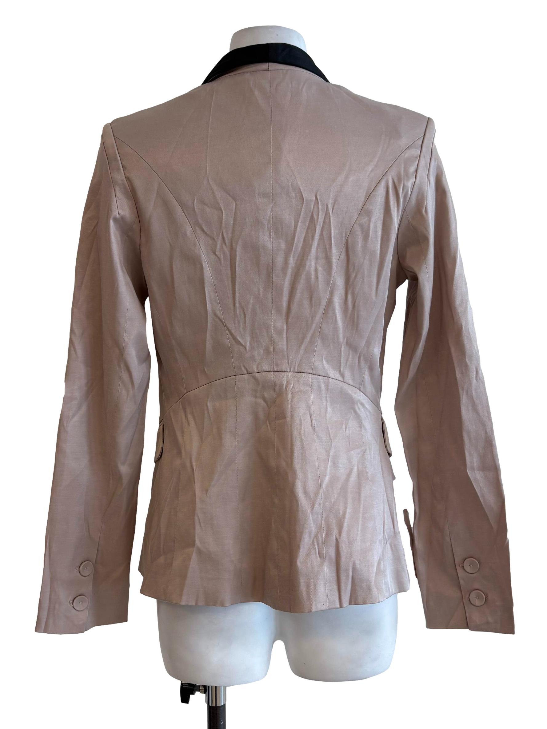 Oat Satin Fit Cutaway Blazer