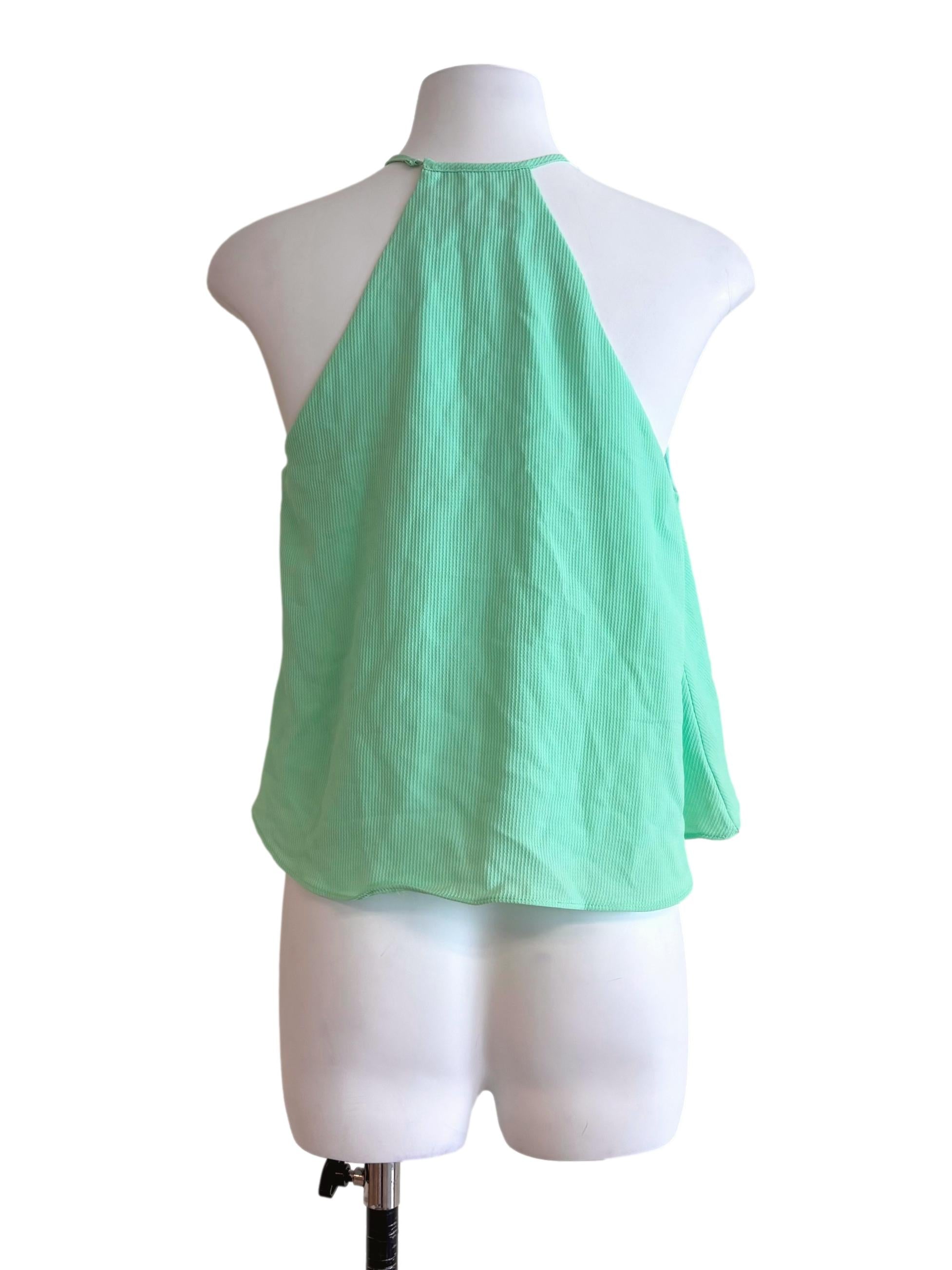 Neon Green Halter Flowy Top TTR