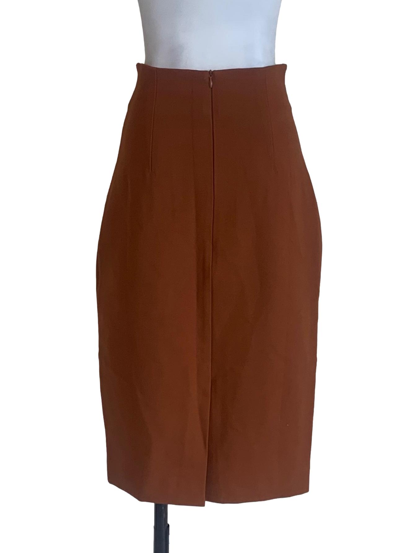 Penny Brown Pencil Skirt