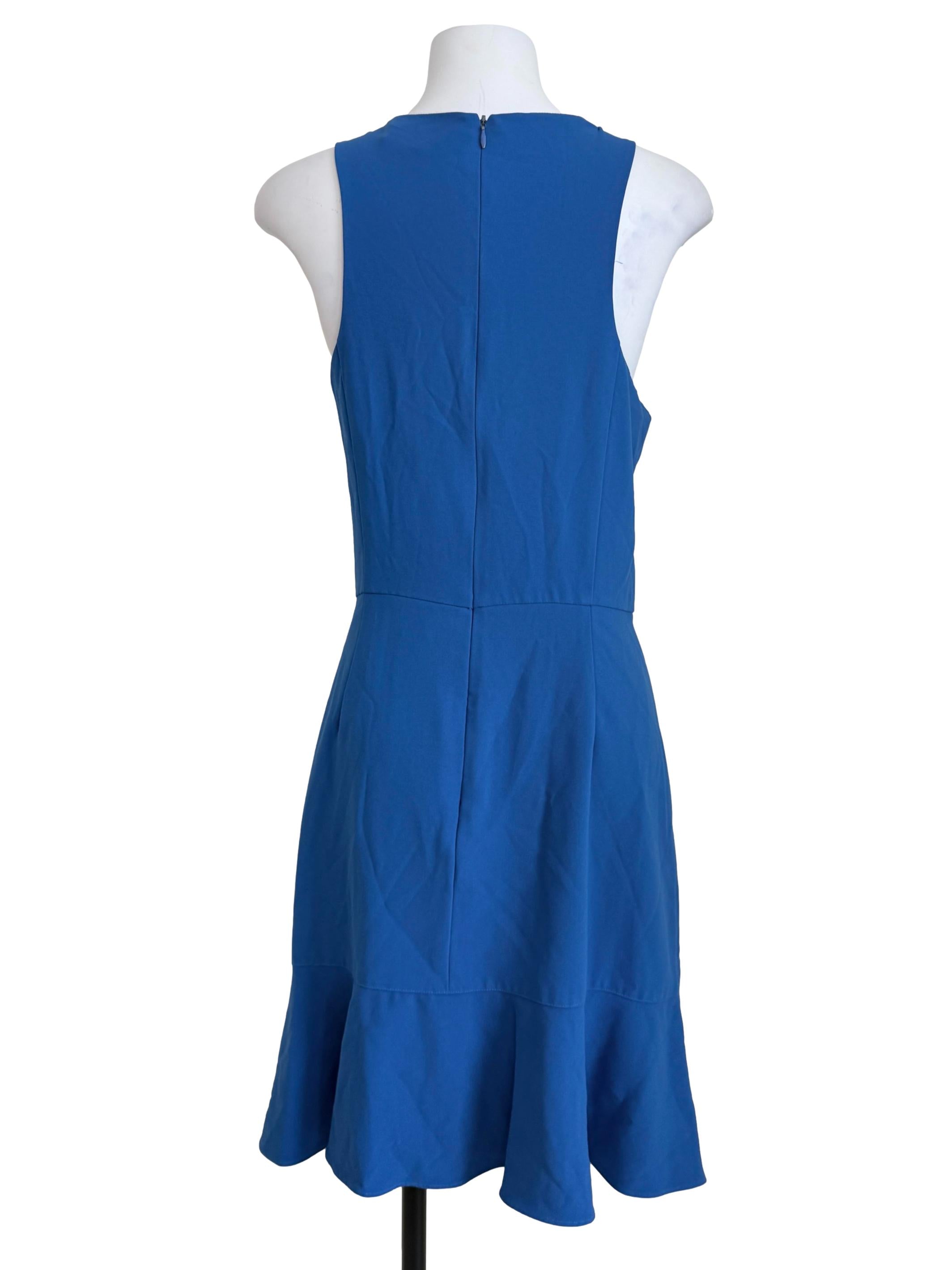 Lapis Blue Flared Hem Dress