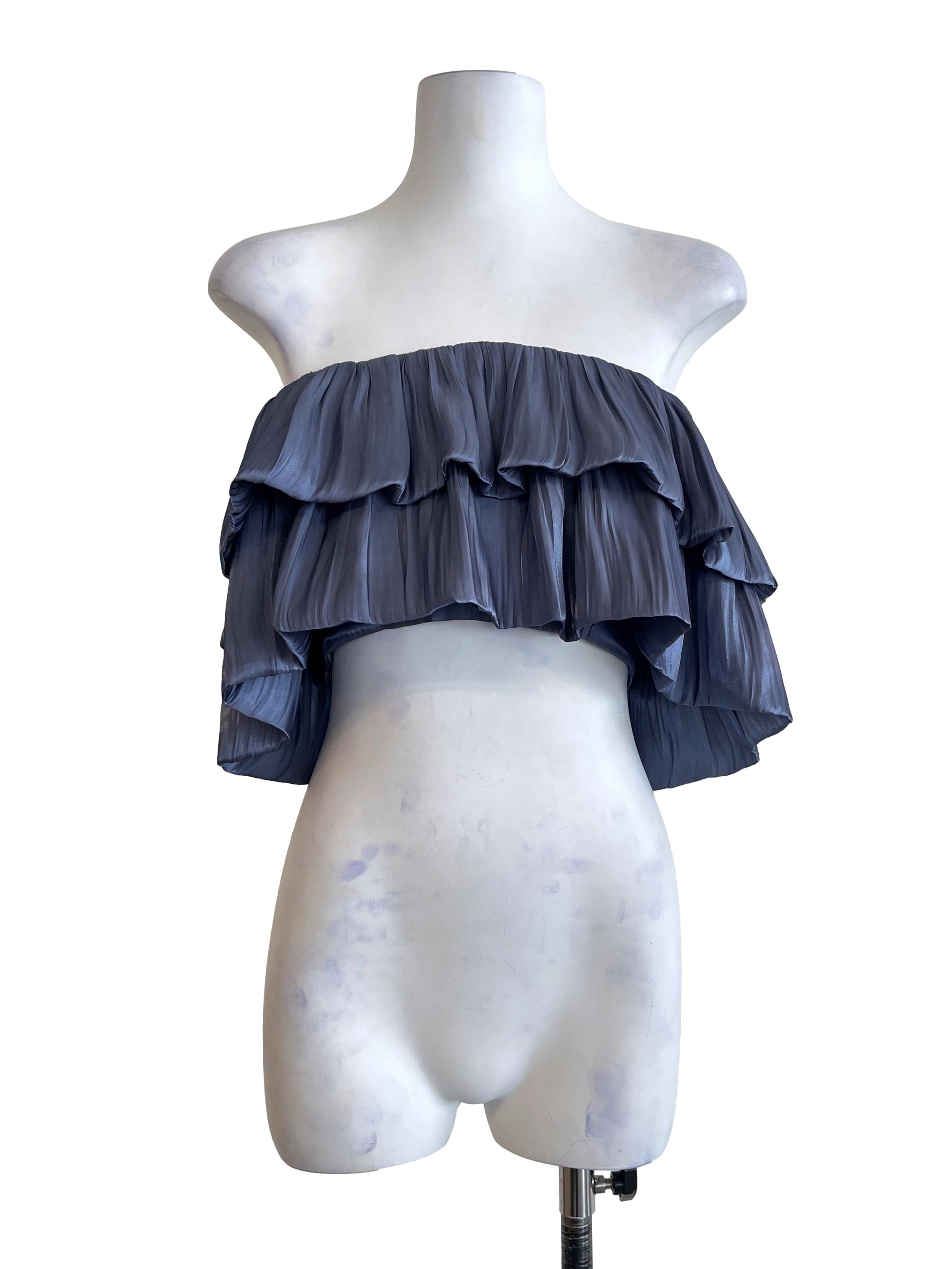 Porpoise Grey Off Shoulder Sleeveless Top