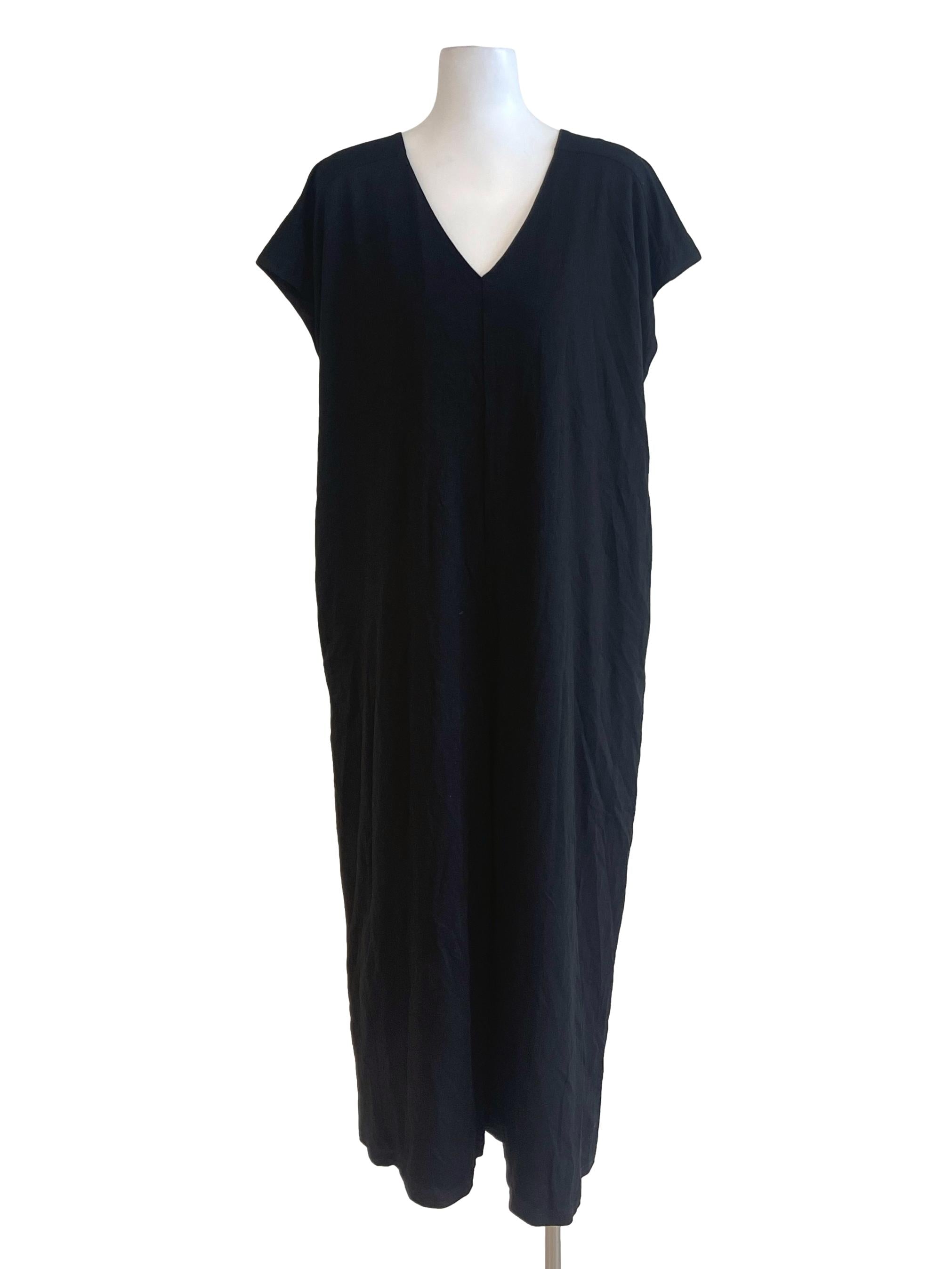 Black V Neck Short Sleeve Jumpsuit