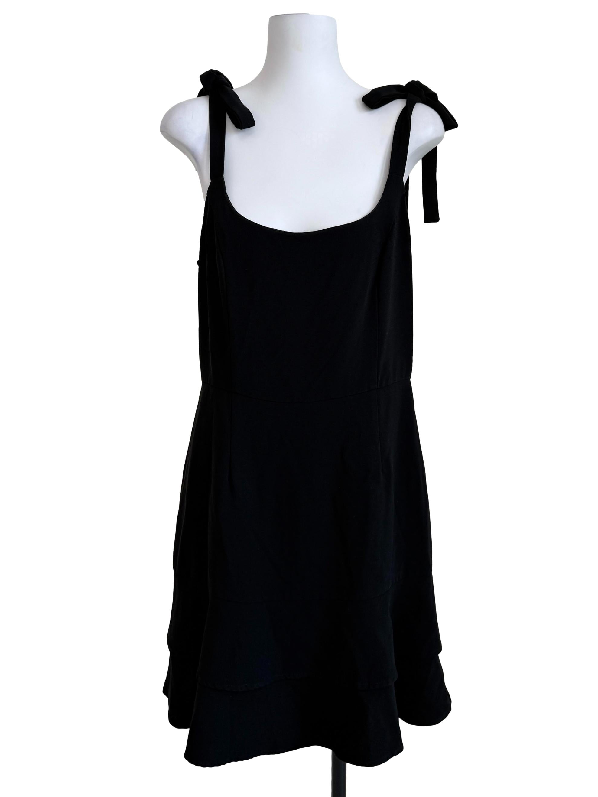 Black Flared Hem Dress