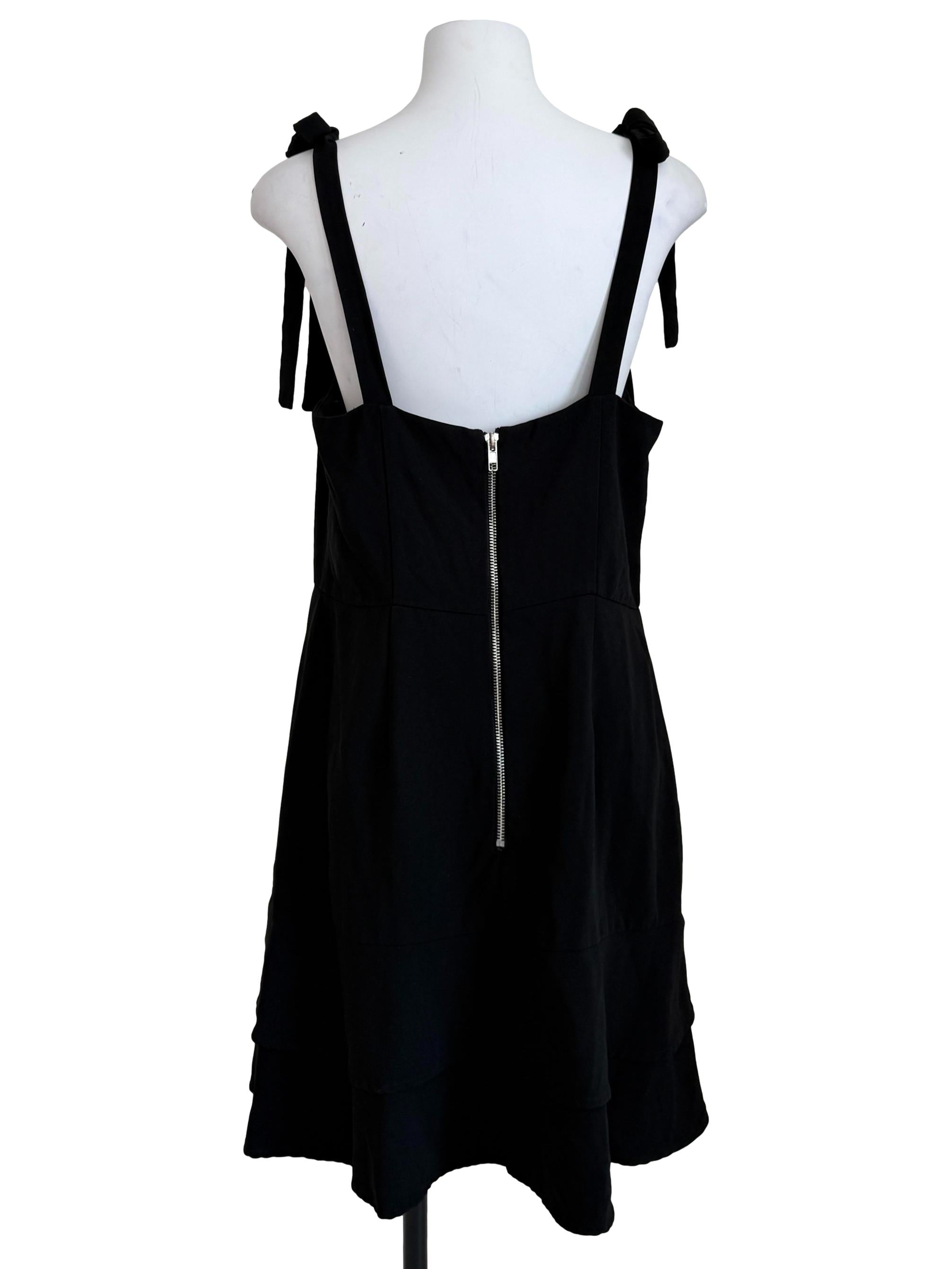 Black Flared Hem Dress