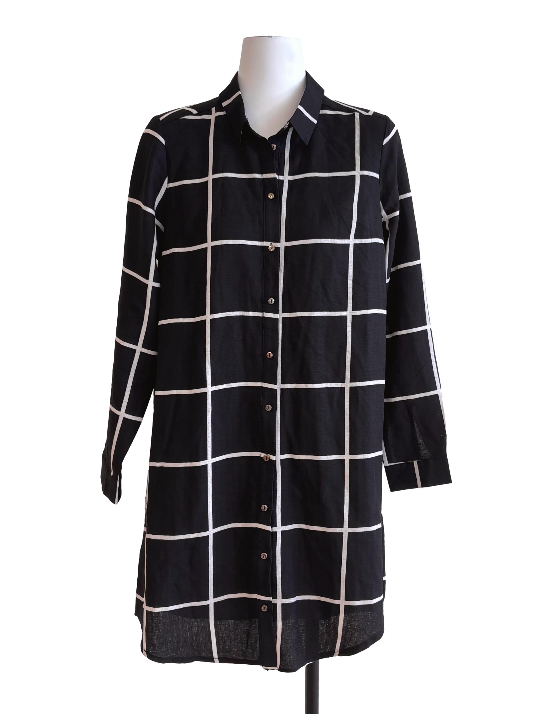 Black Checkered Shirt Dress TTR