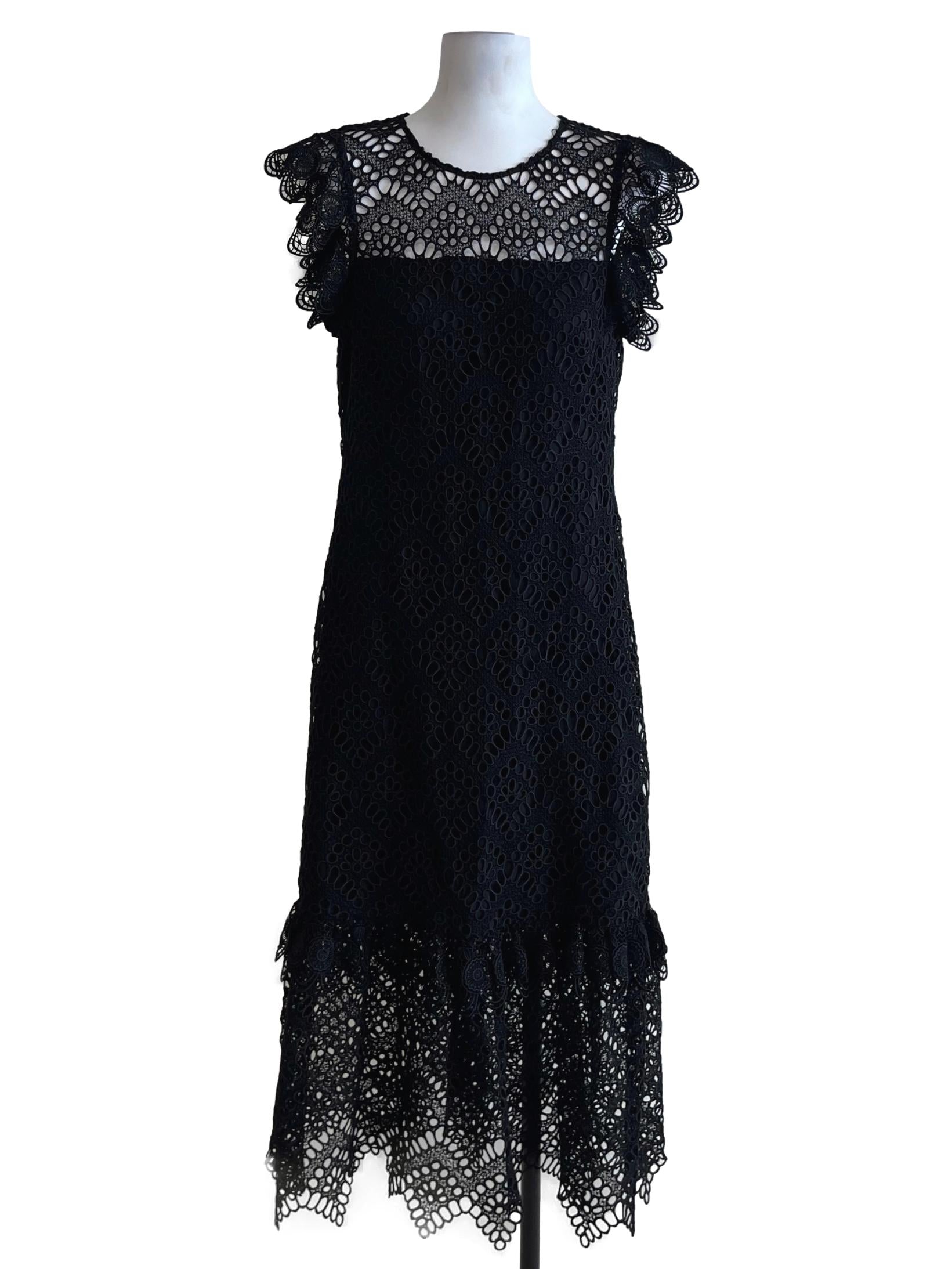 Black Lace Empire Dress