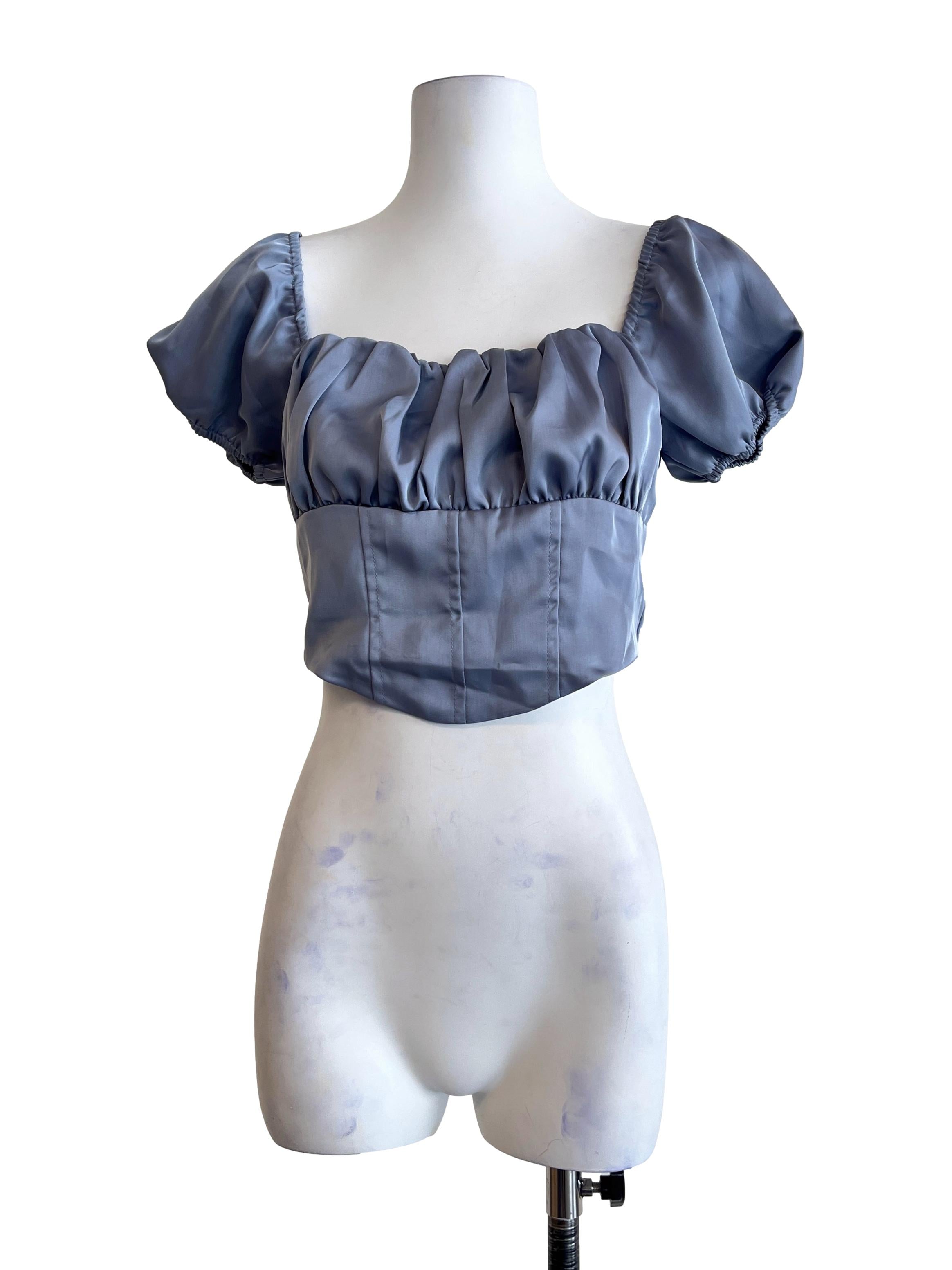 Mauve Purple Puff Sleeve Top