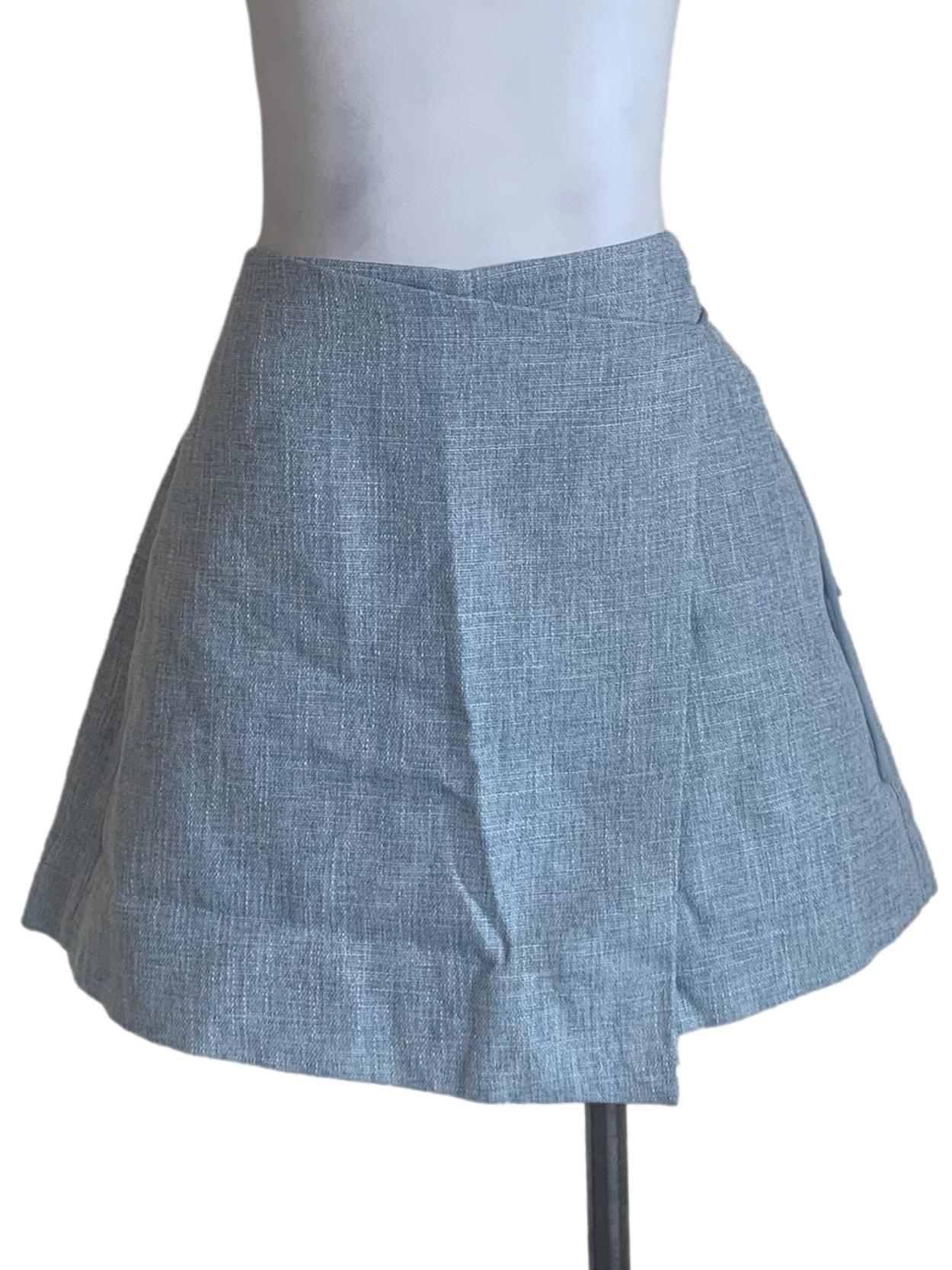 Light Blue Tweed Skorts