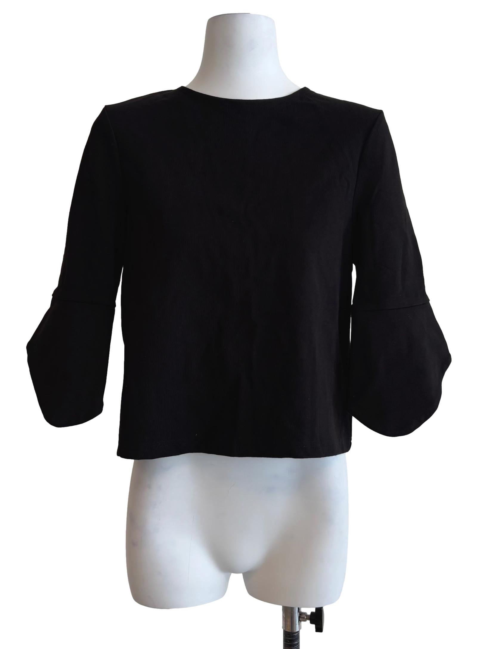Black Half Bell Sleeves Top