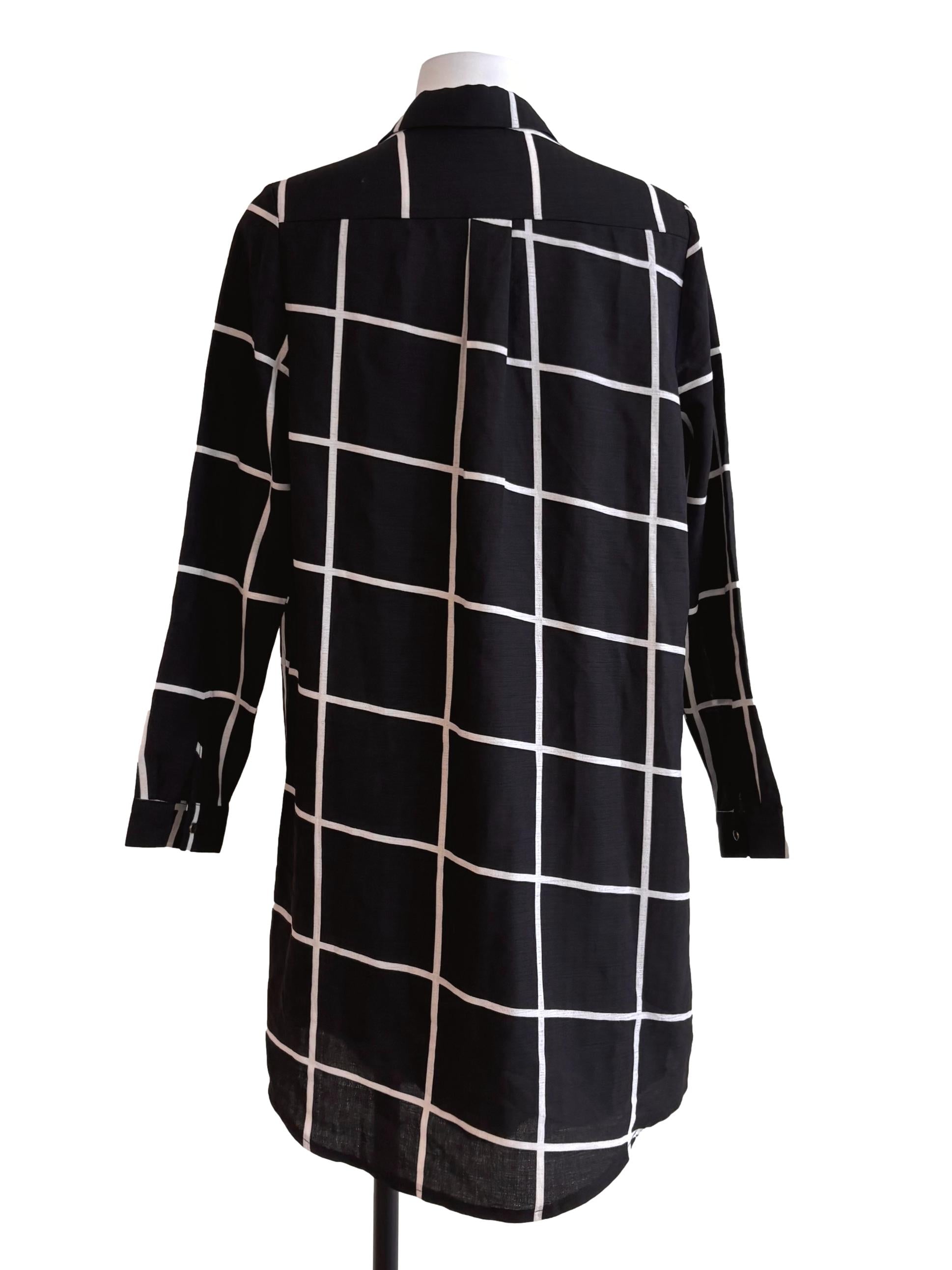 Black Checkered Shirt Dress TTR