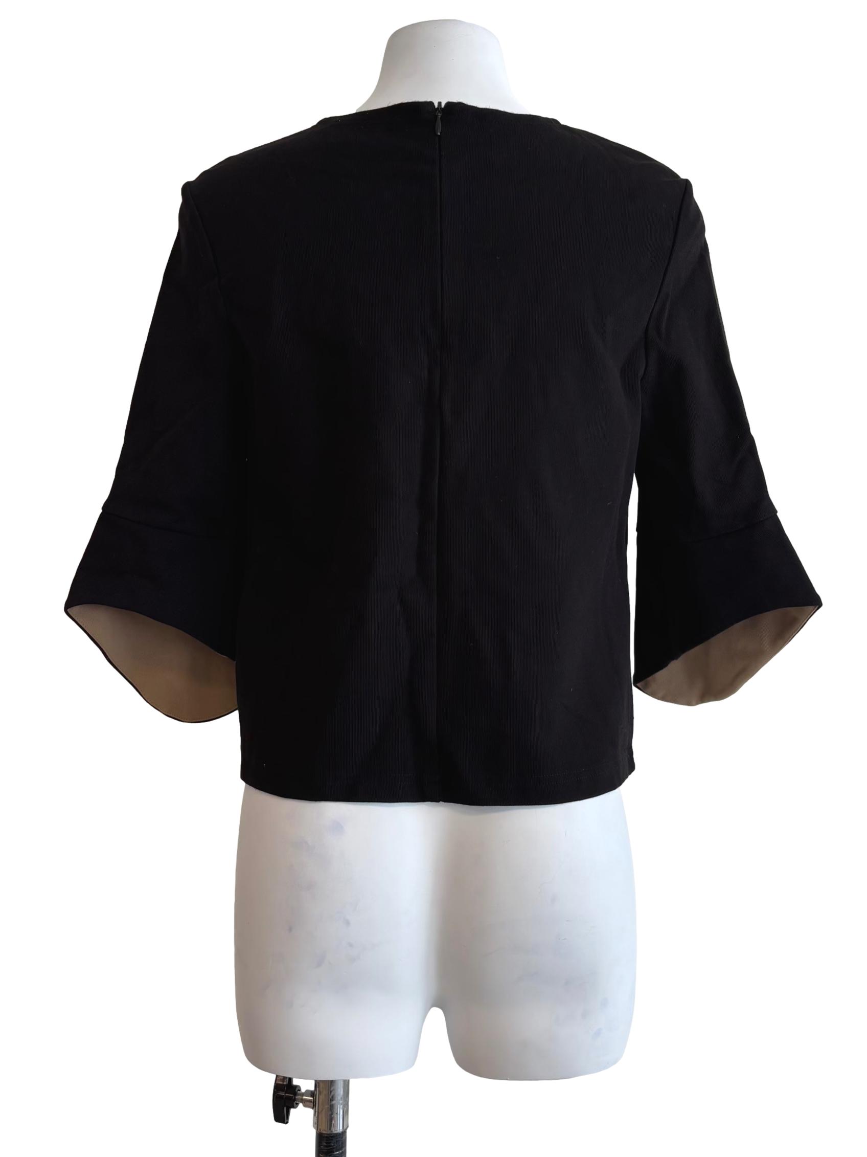 Black Half Bell Sleeves Top