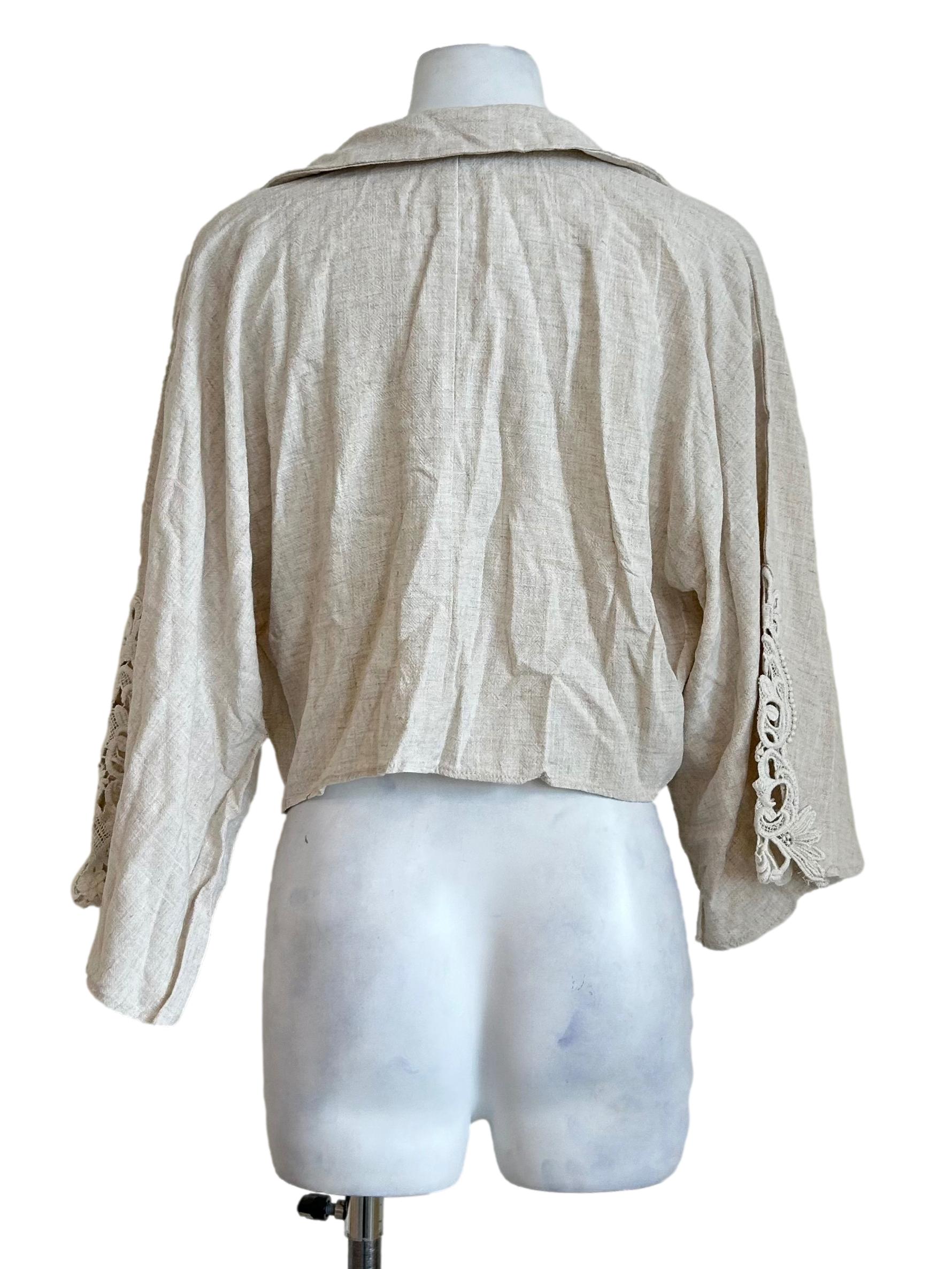 Beige Tie Front Blouse
