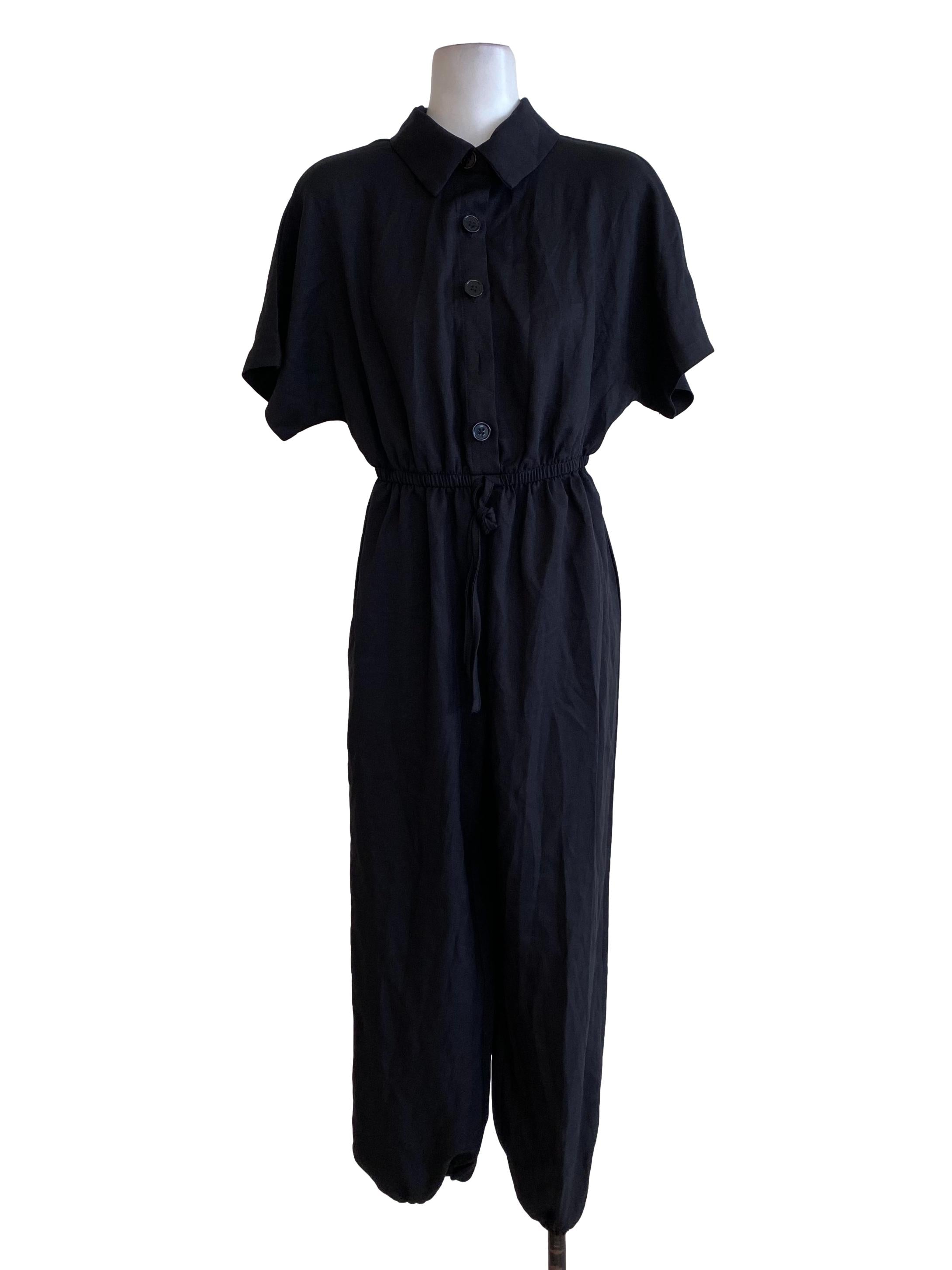 Black Button Down Jumpsuits