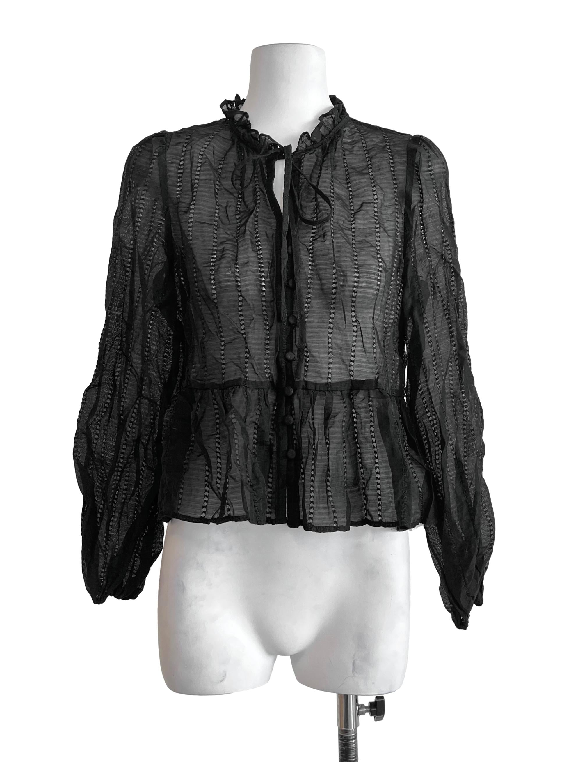 Pitch Black Long Sleeve Top