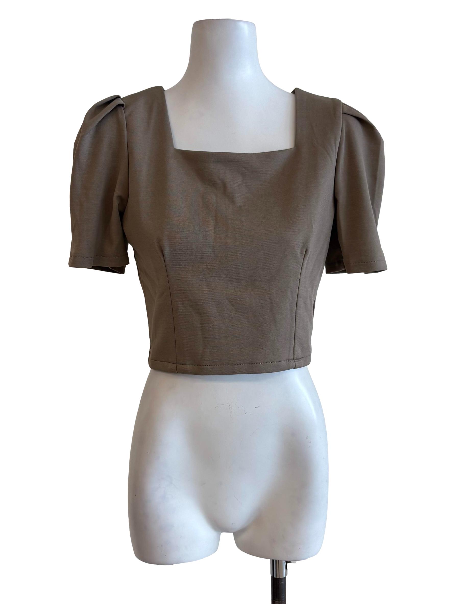 Hazel Wood Square Neck Crop Top