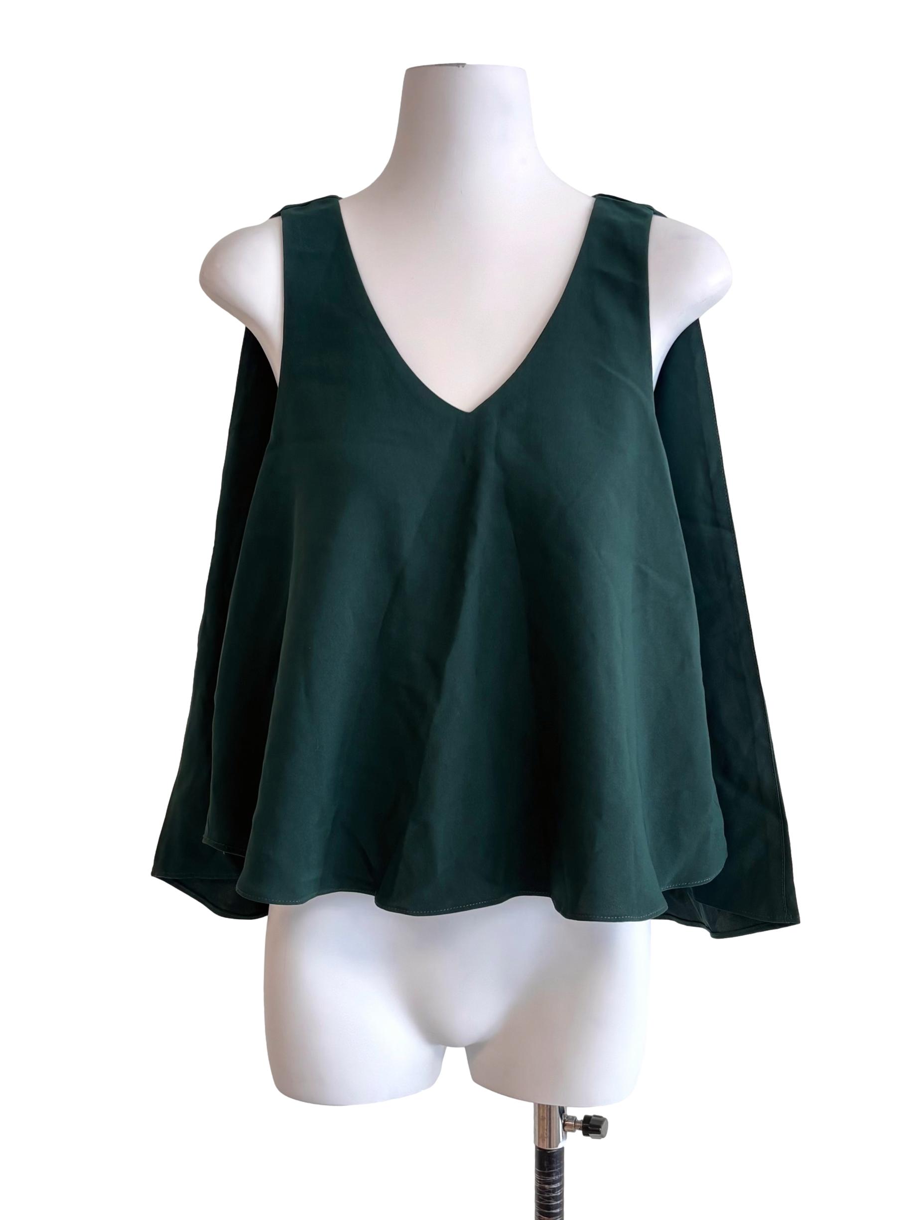 Emerald Green Back Cape Top