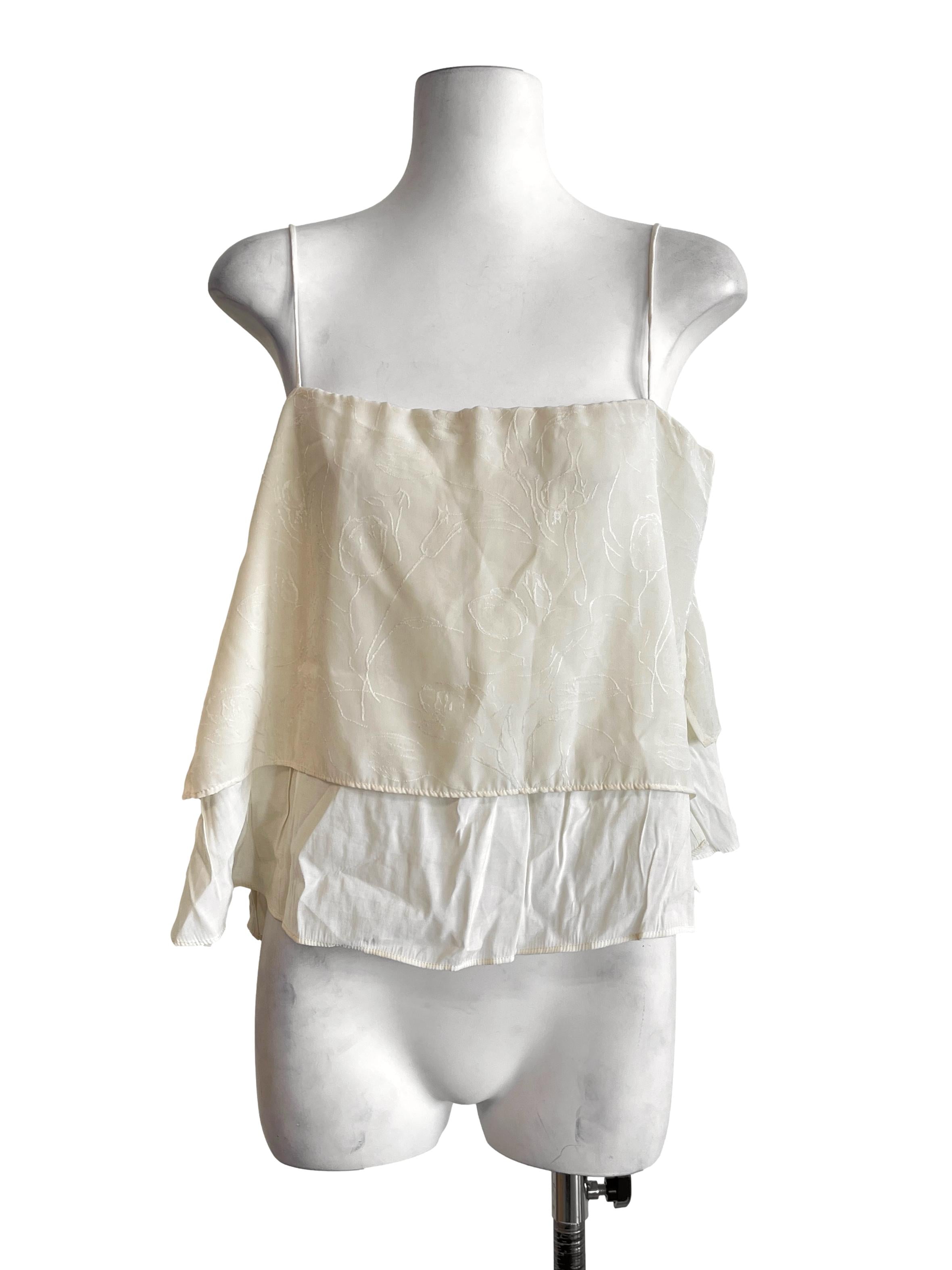 Cream White Spaghetti Sleeveless Top