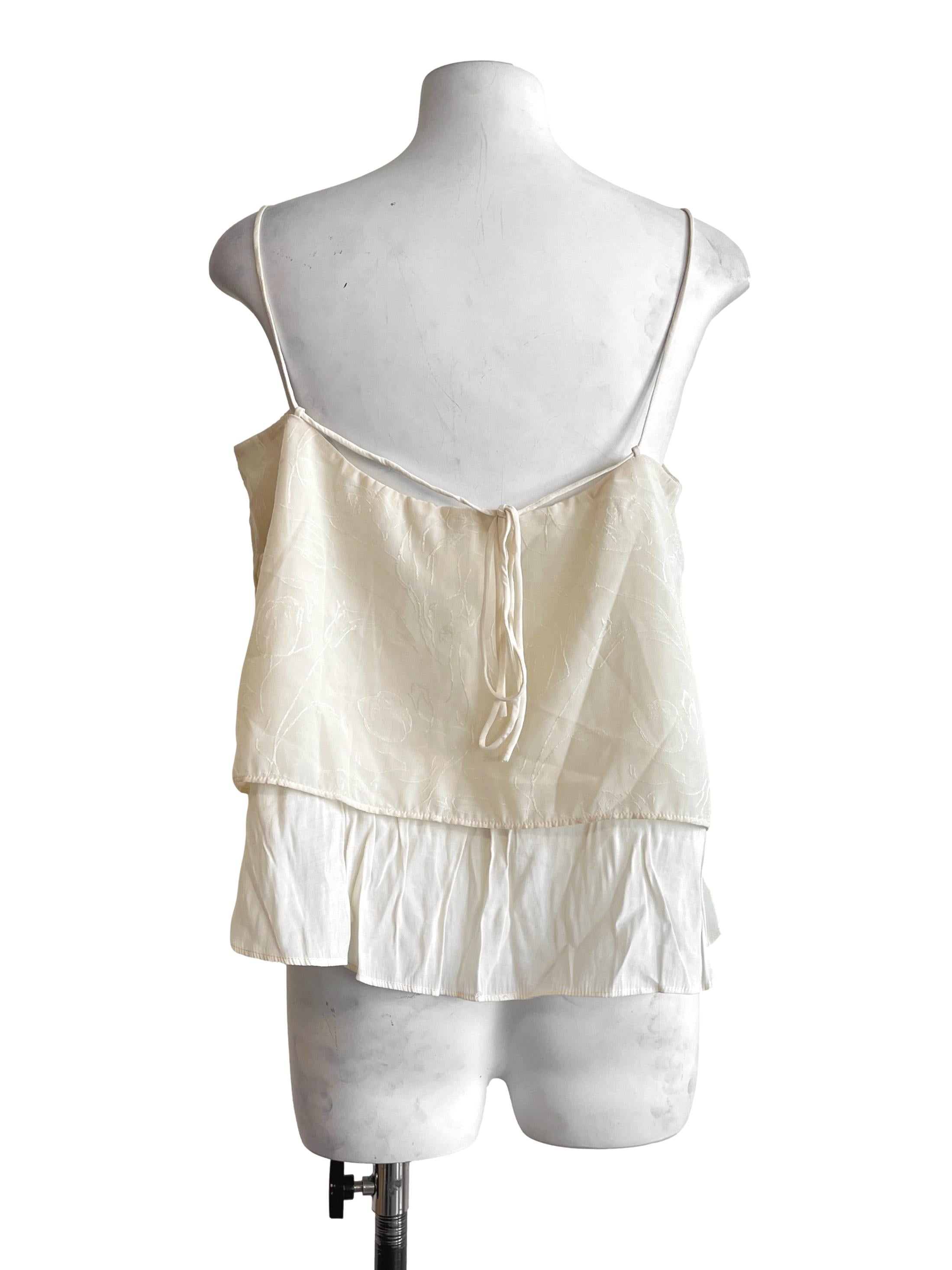 Cream White Spaghetti Sleeveless Top