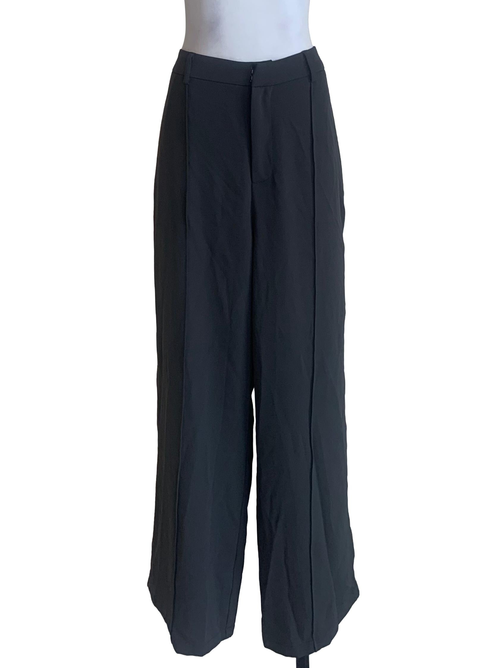 Pebble Grey Wide Leg Pants