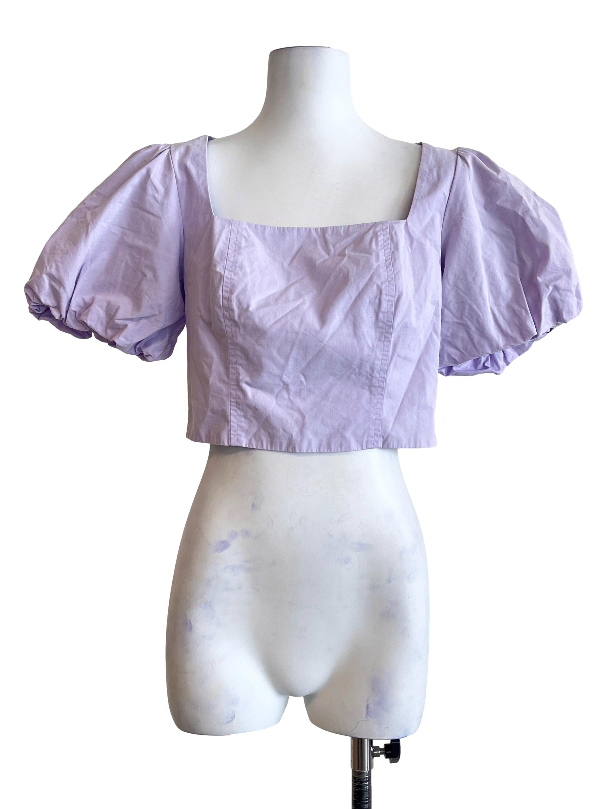 Lavender Purple Puff Sleeve Top