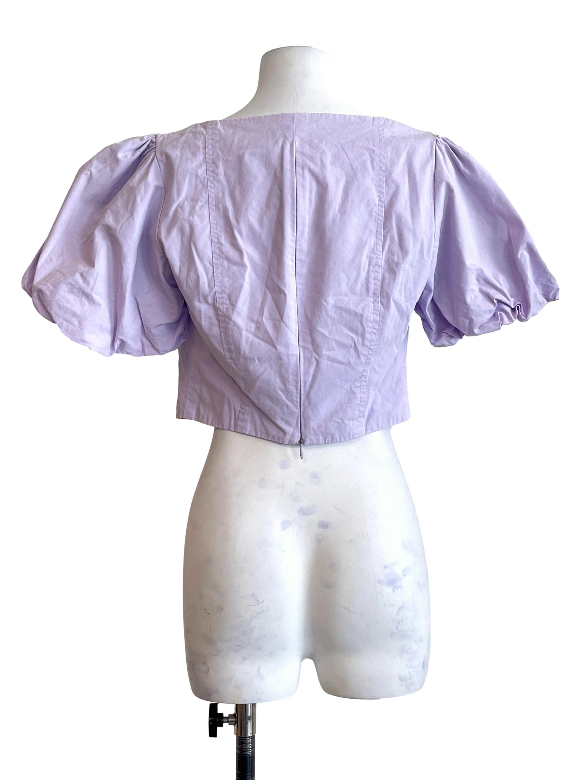 Lavender Purple Puff Sleeve Top