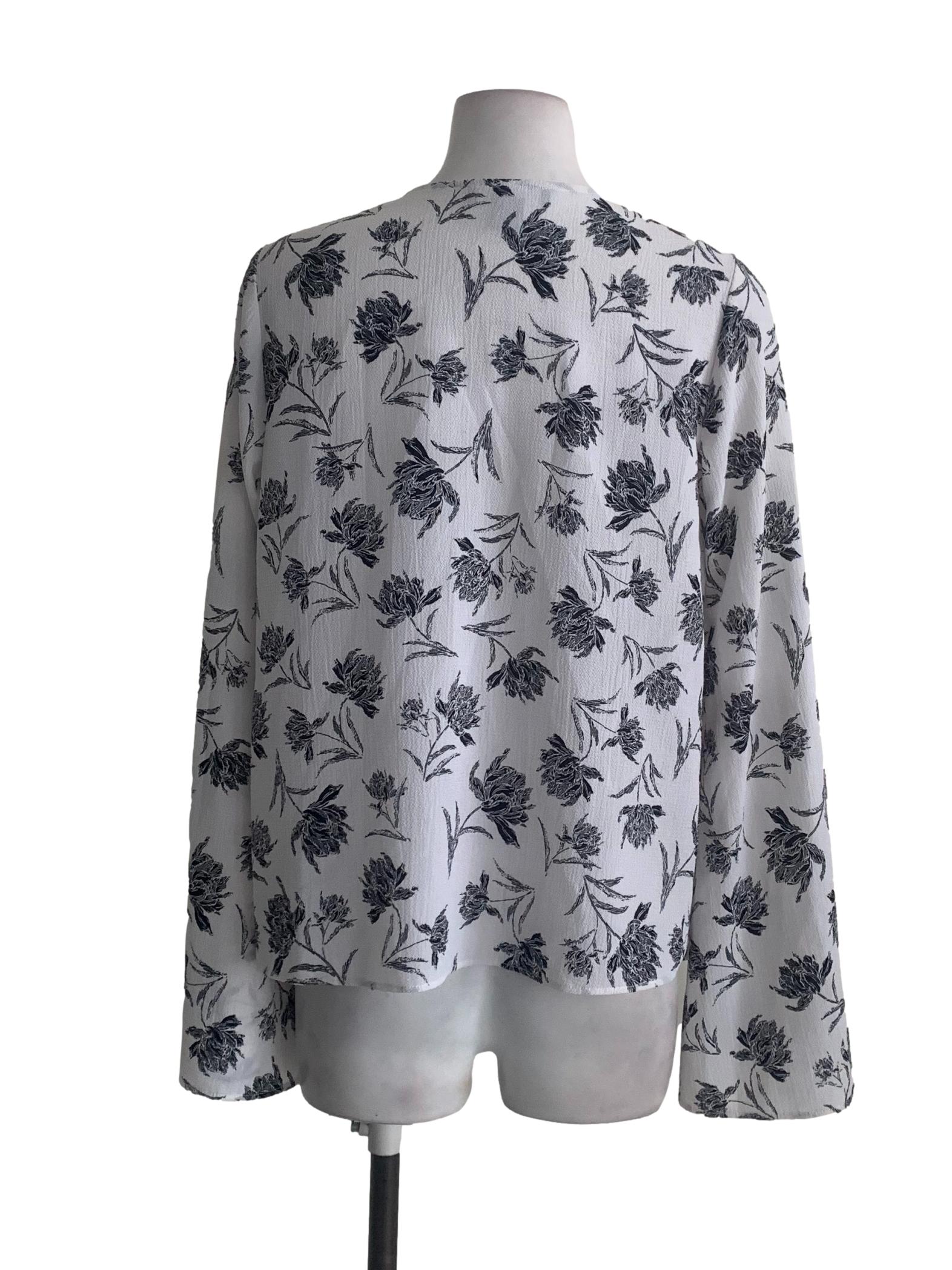 White Floral Pattern Top