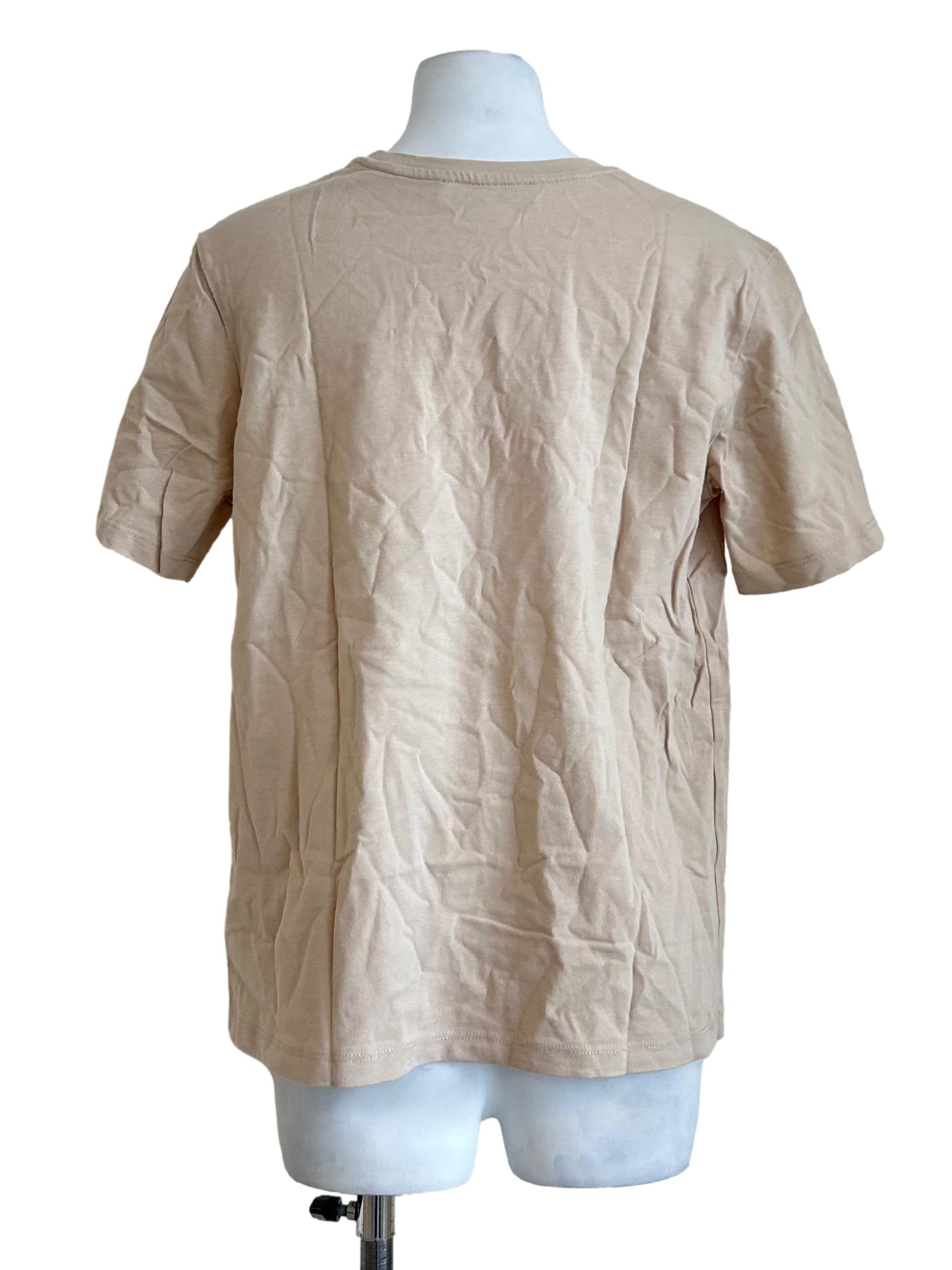 Tan Casual Crew Neck Tee