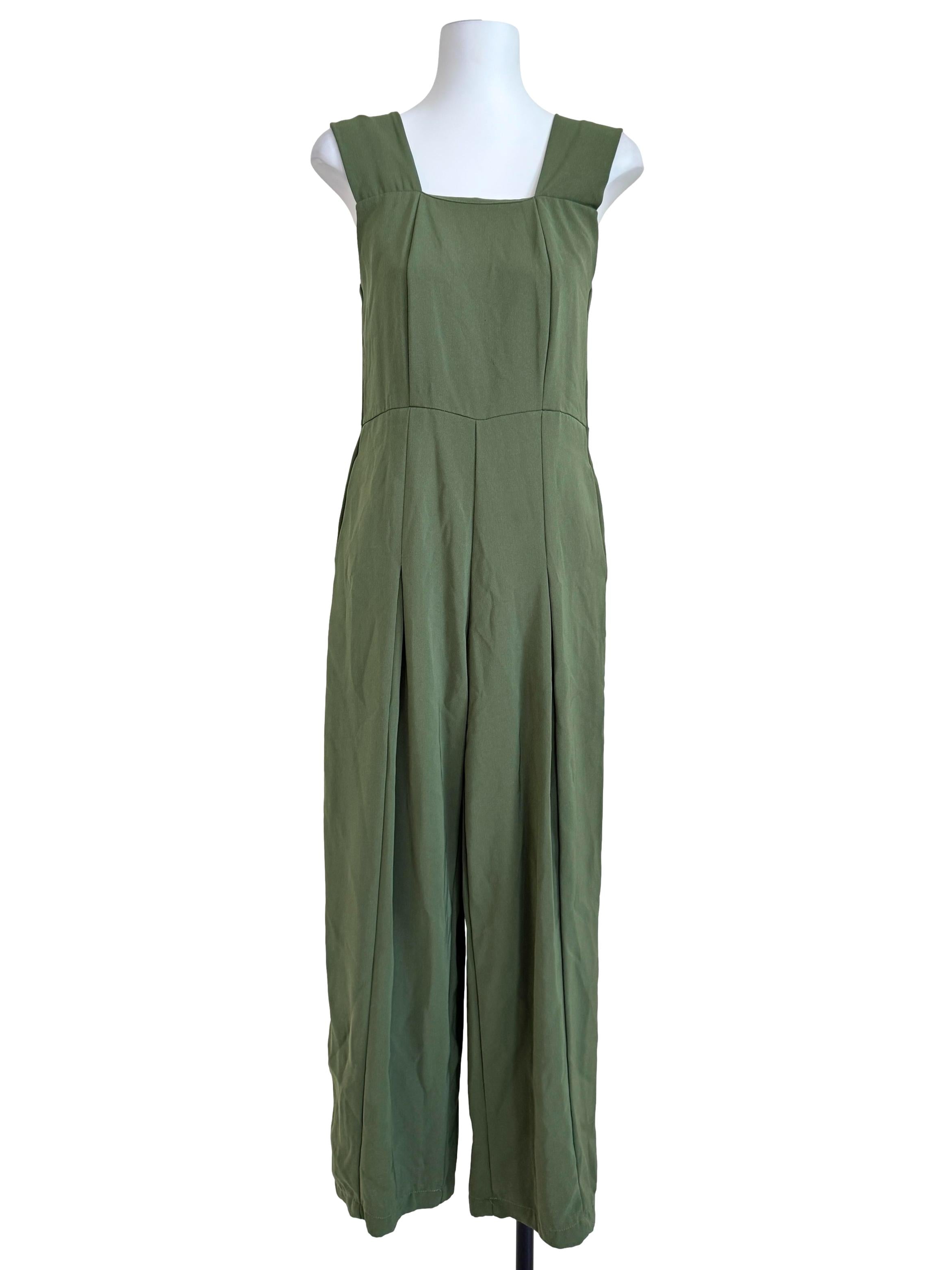 Pickle Green Square Neck Jumpsuit