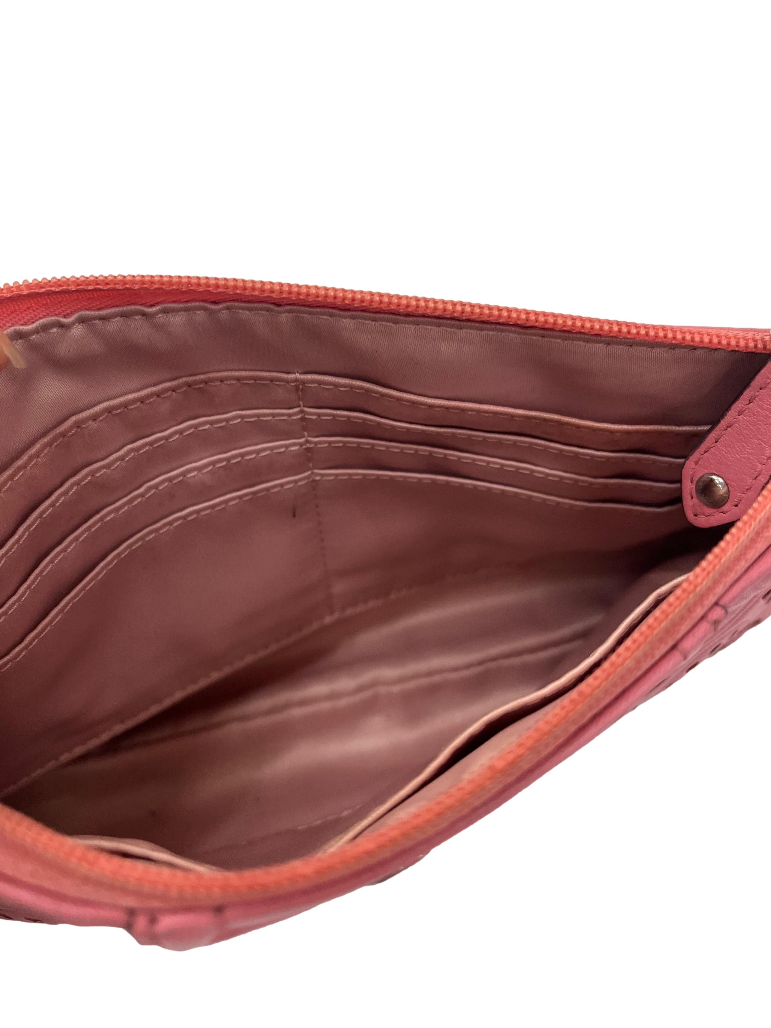 Vintage Pink Ashley Lace Leather Large Wristlet