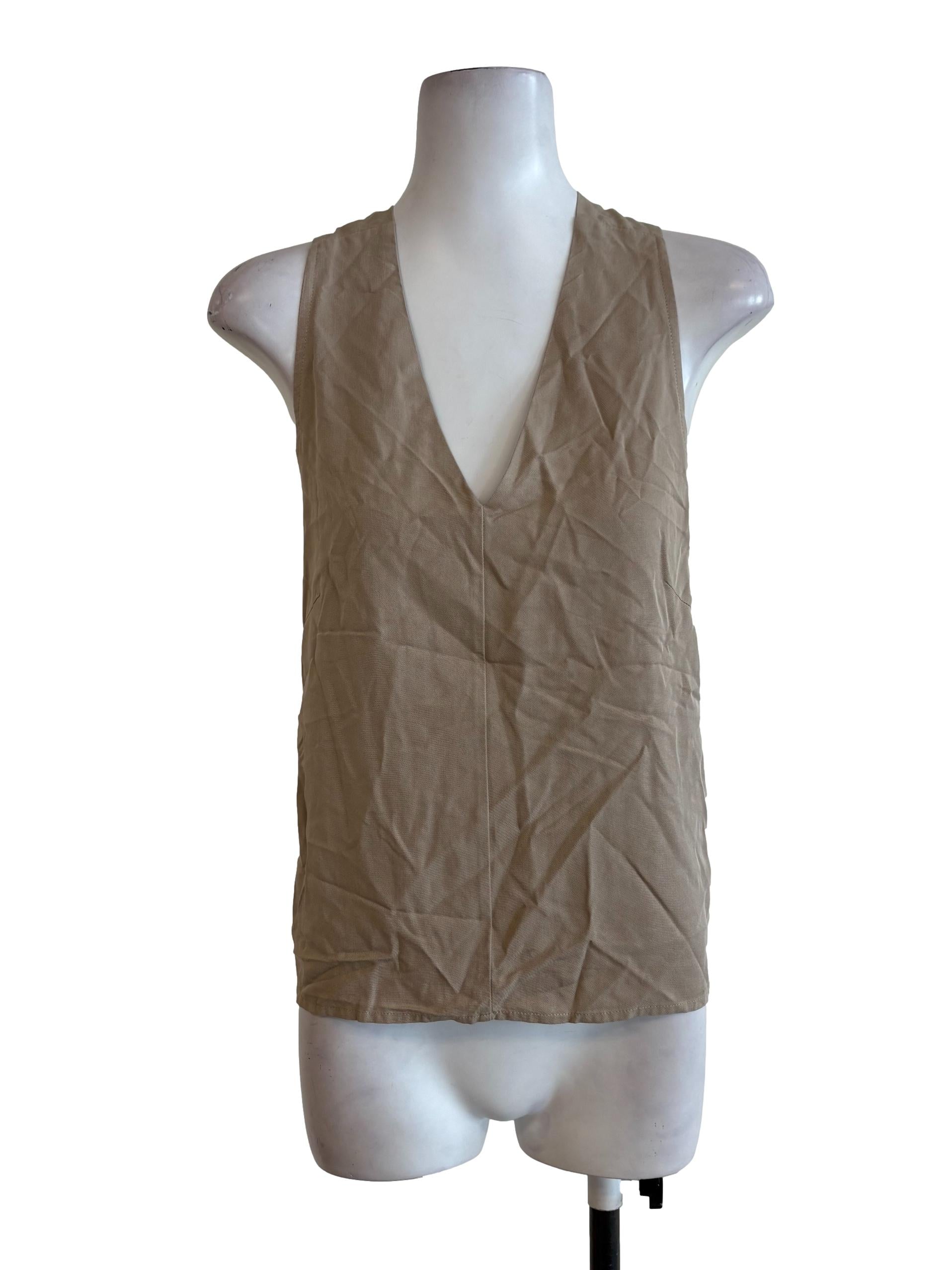 Khaki Sleeveless Top
