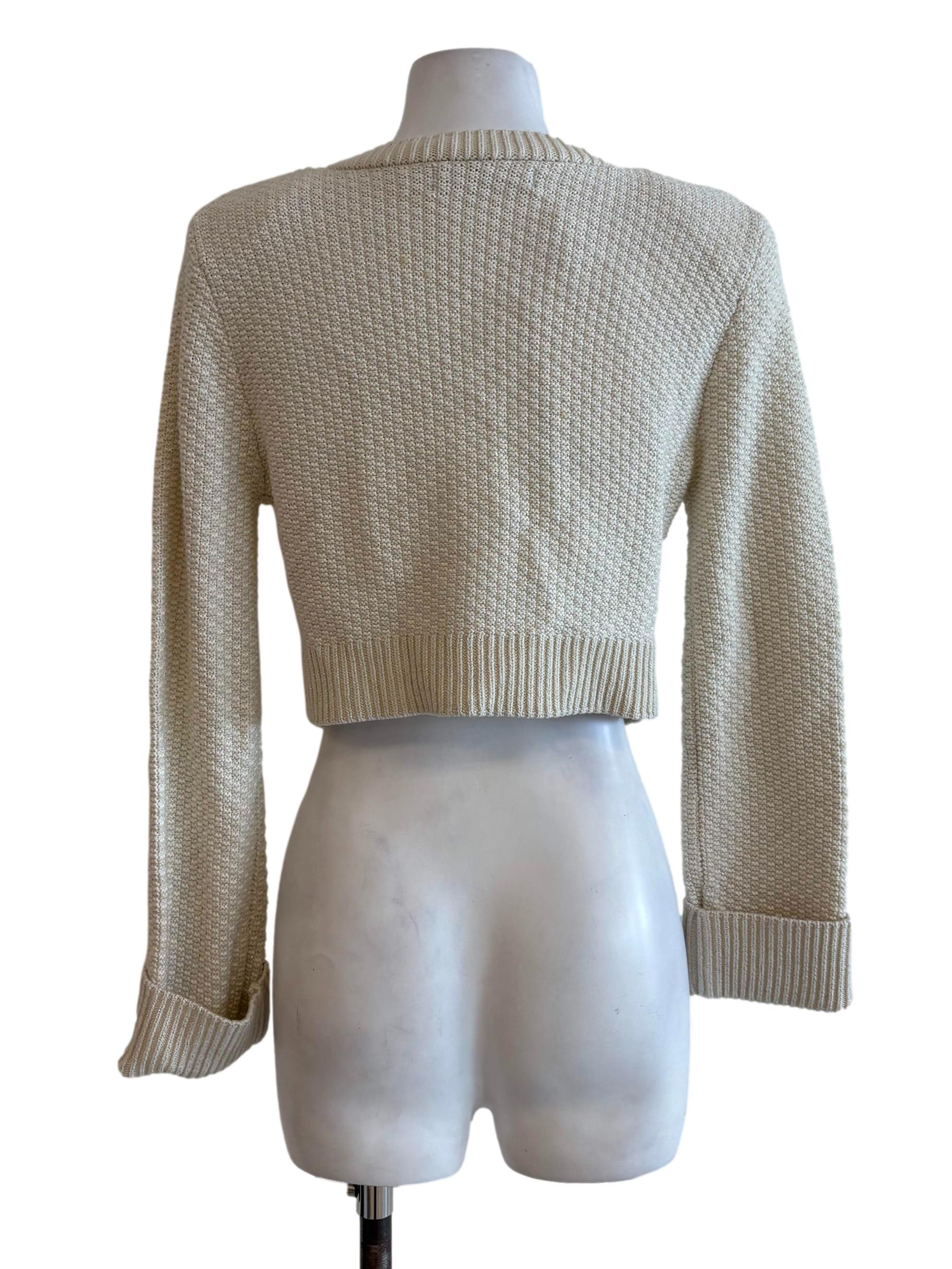 White Knitted Shimmery Cardigan