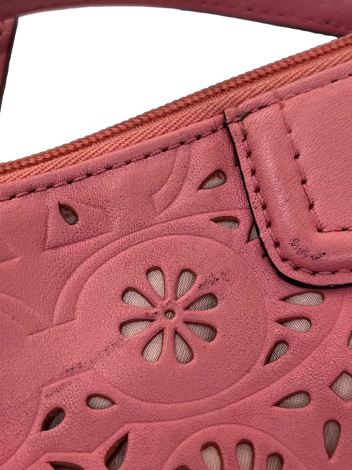 Vintage Pink Ashley Lace Leather Large Wristlet