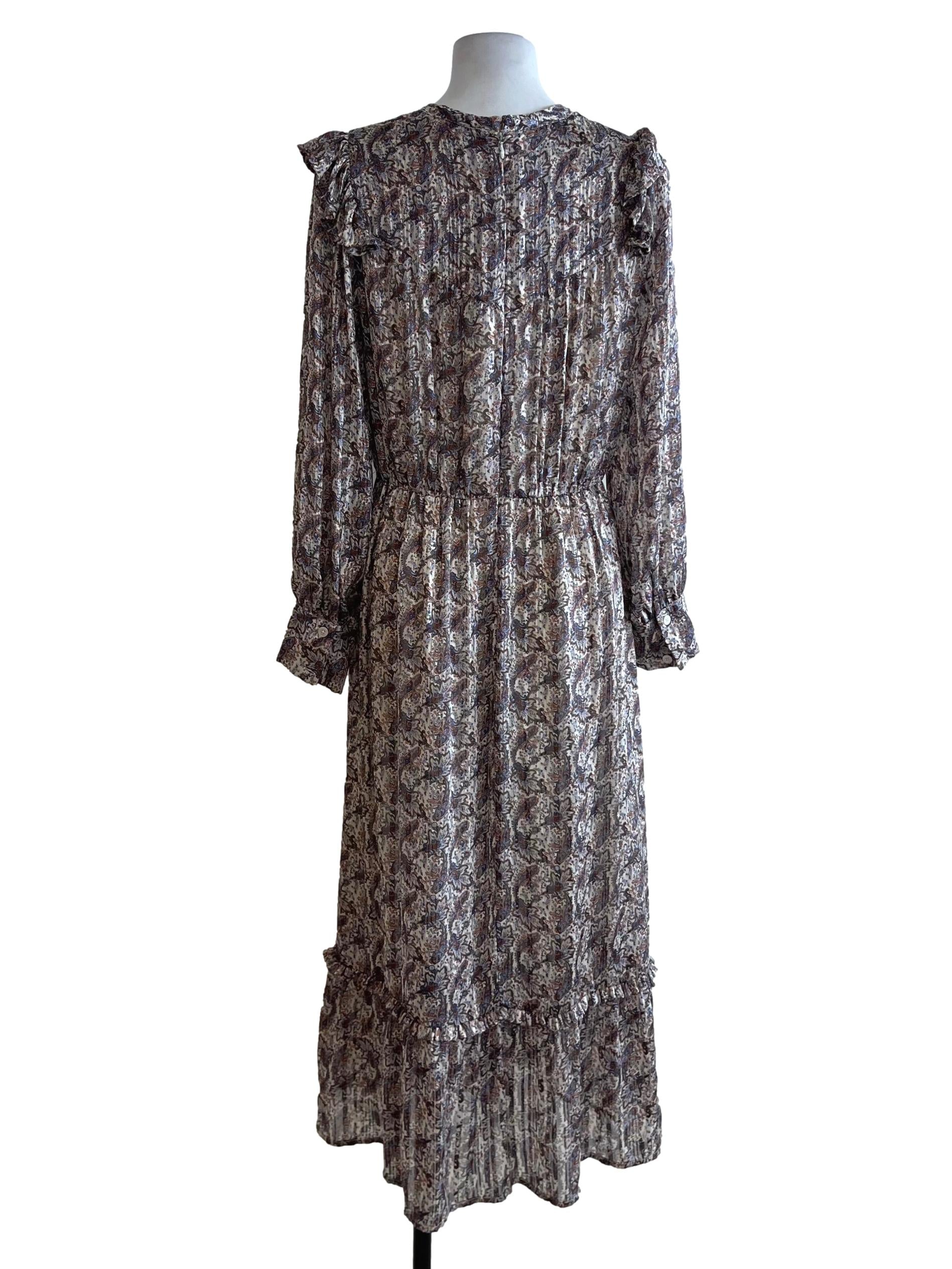 Cream Beige Abstract Empire Dress
