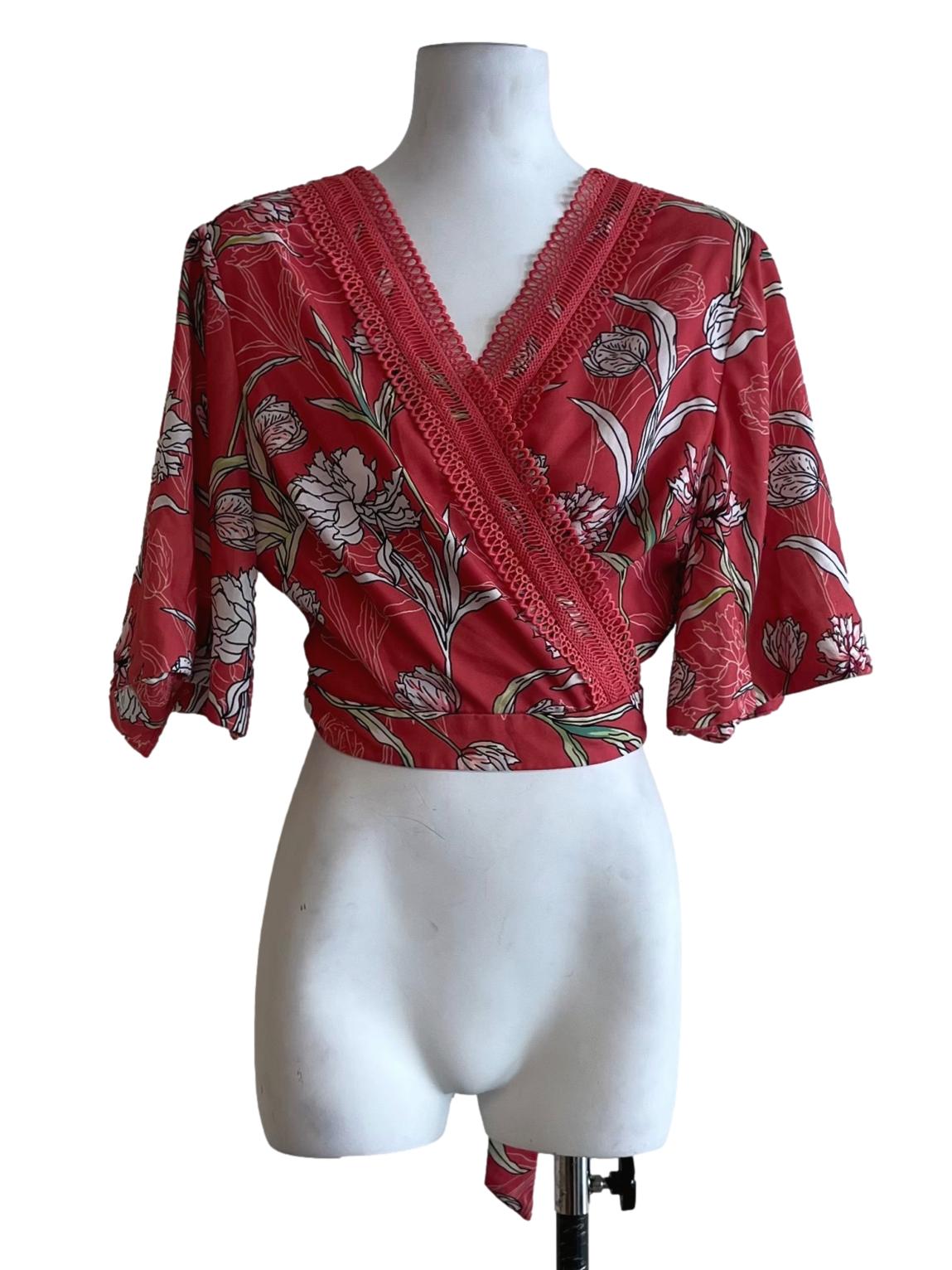 Strawberry Pink Floral Blouse