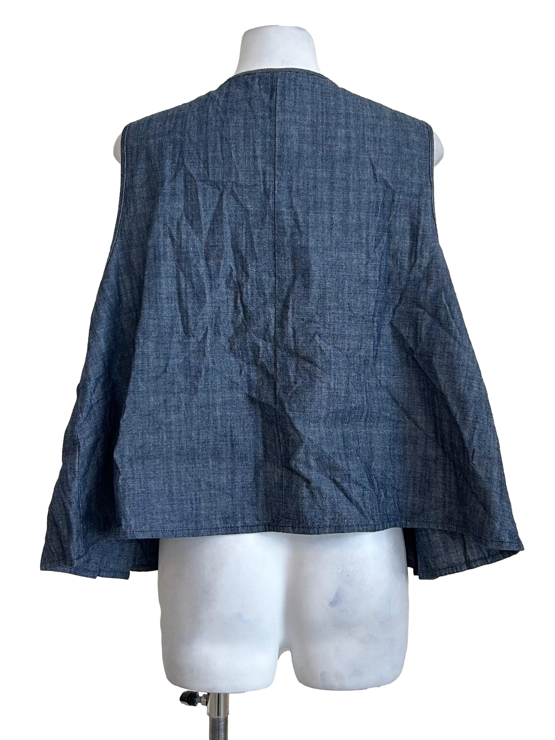 Blue Denim Pleated Vest Top