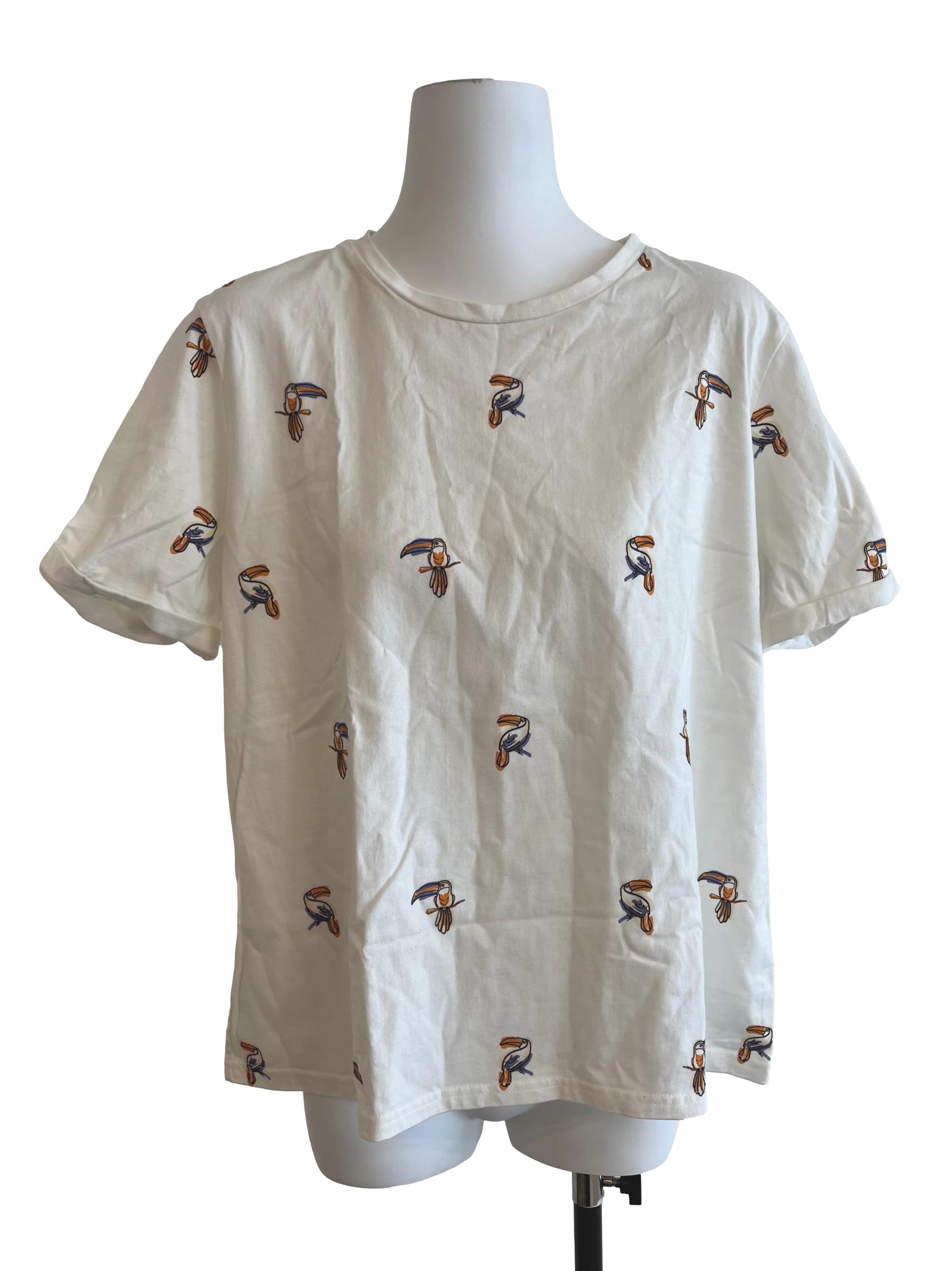 White Pelican Bird Print T Shirt