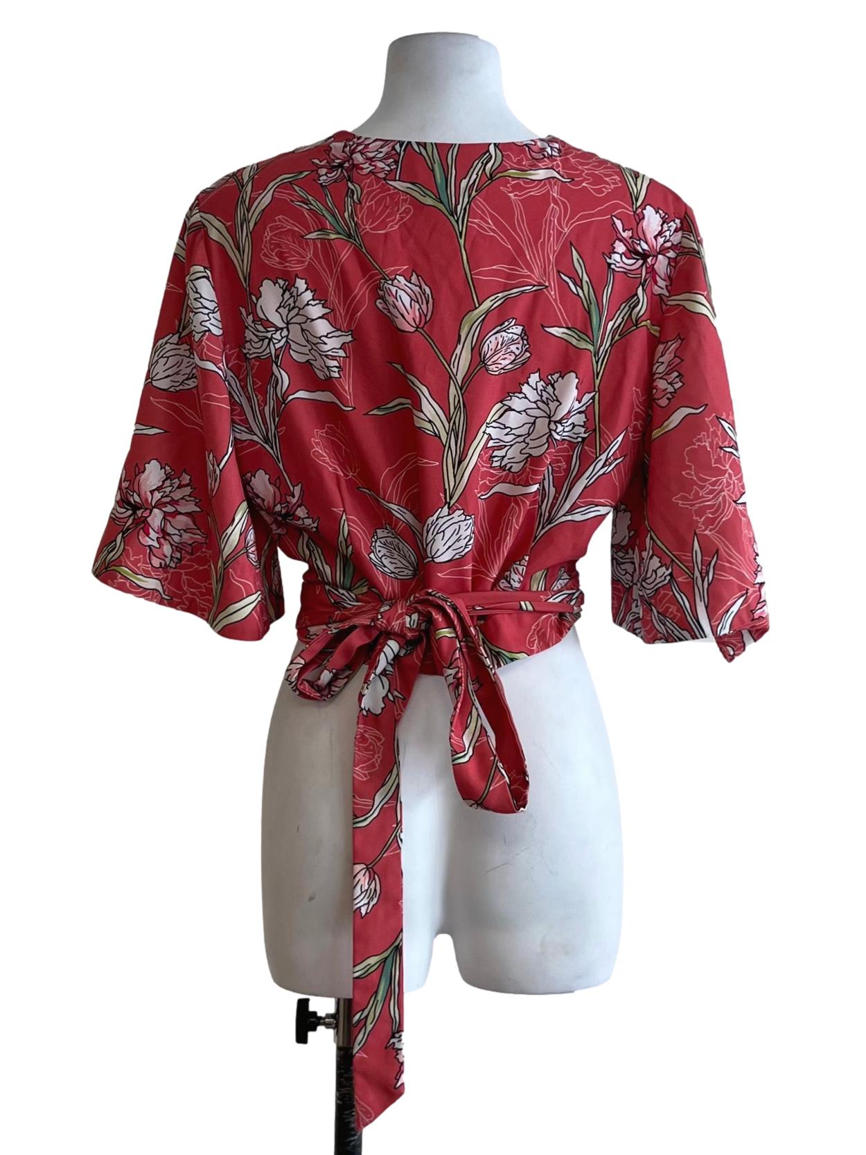 Strawberry Pink Floral Blouse