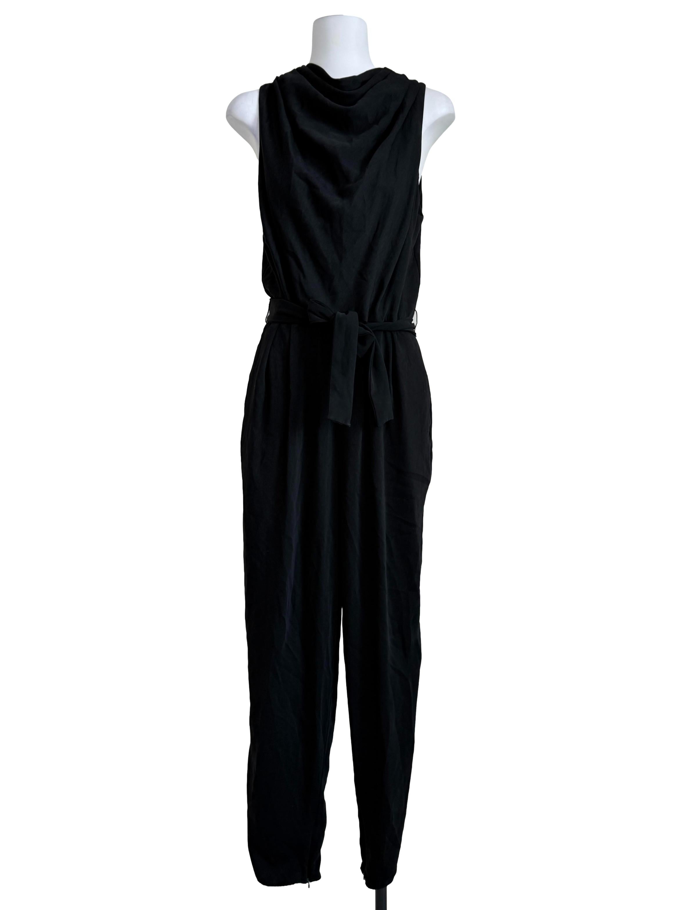Black High Neck Sleeveless Jumpsuit