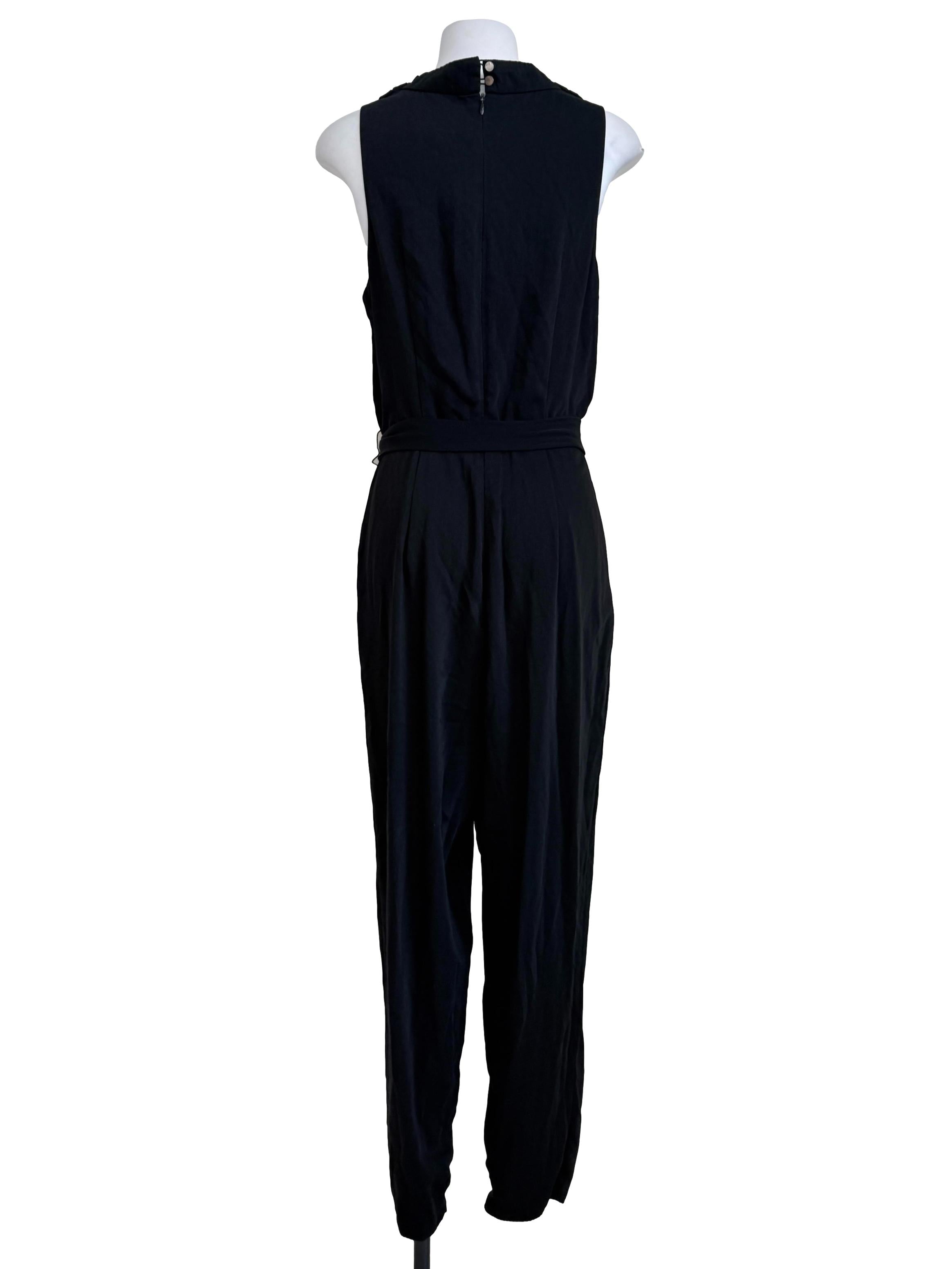 Black High Neck Sleeveless Jumpsuit