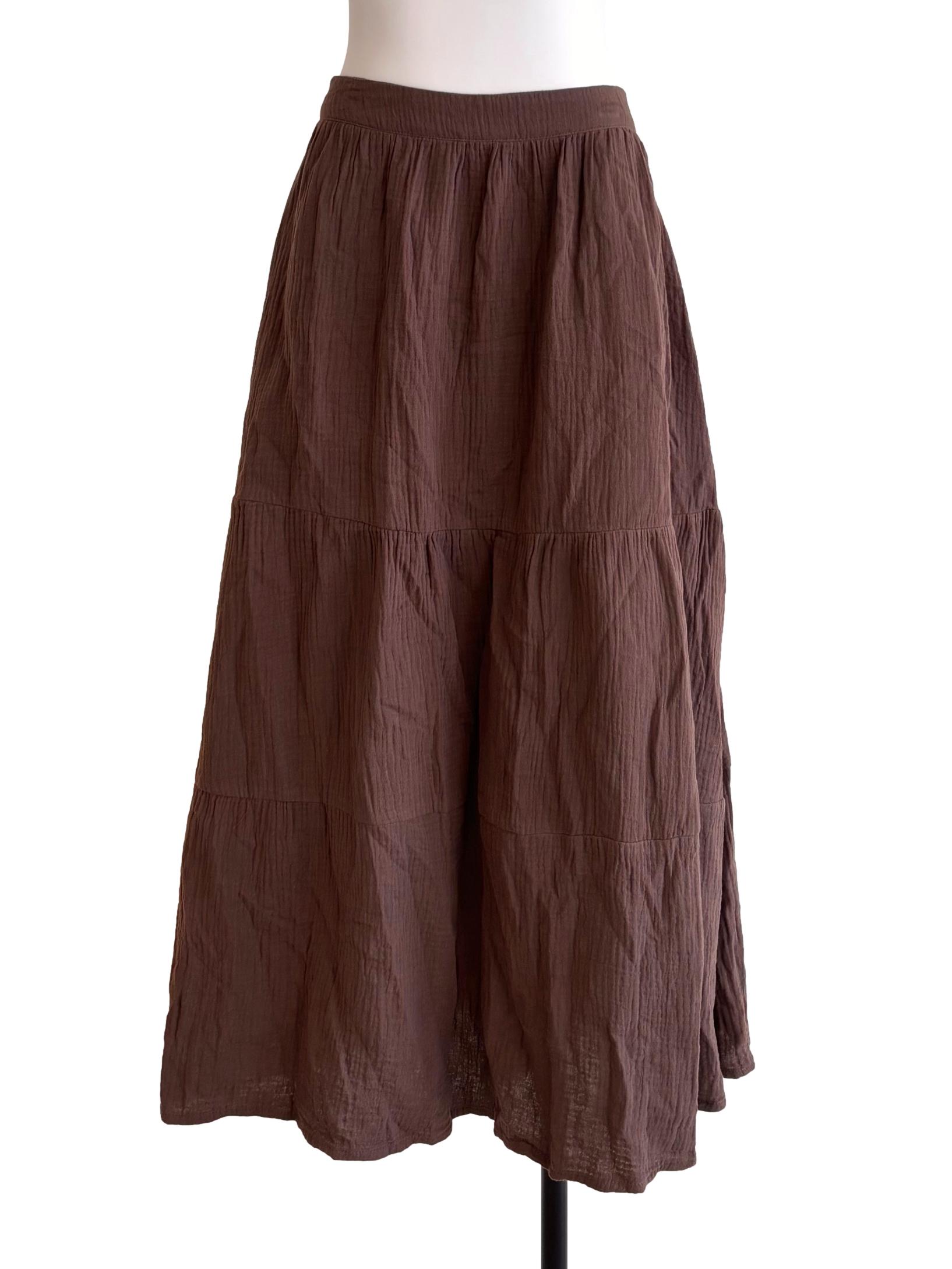 Dark Brown Midi Skirt