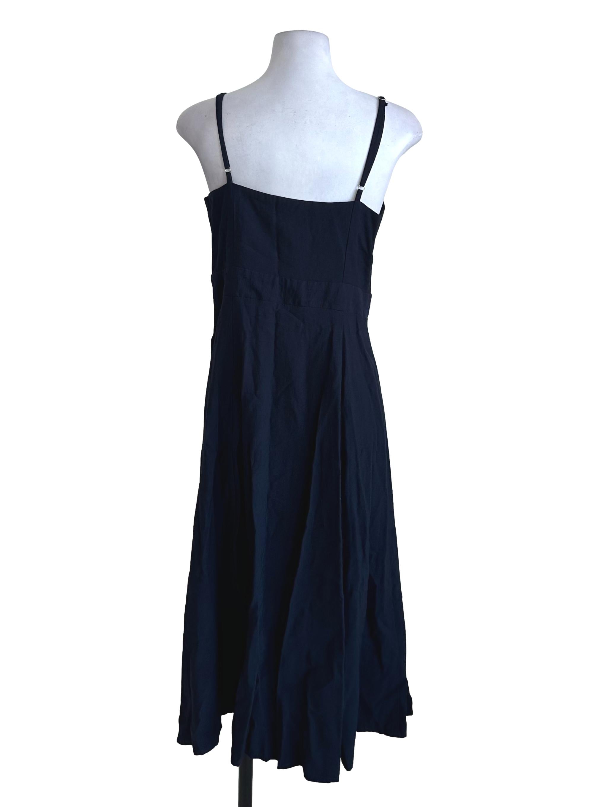 Navy Blue Sweetheart Button Dress
