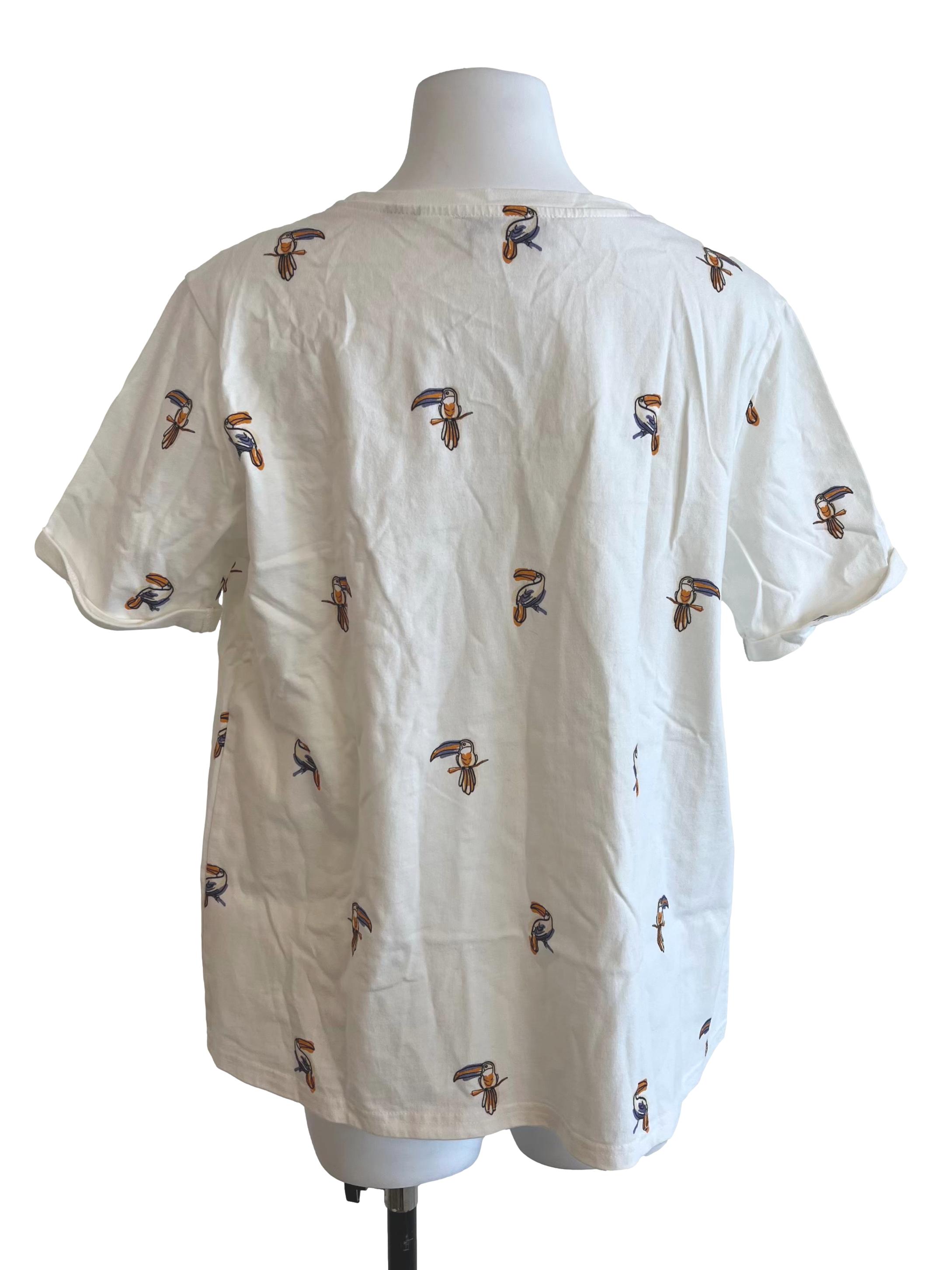 White Pelican Bird Print T Shirt