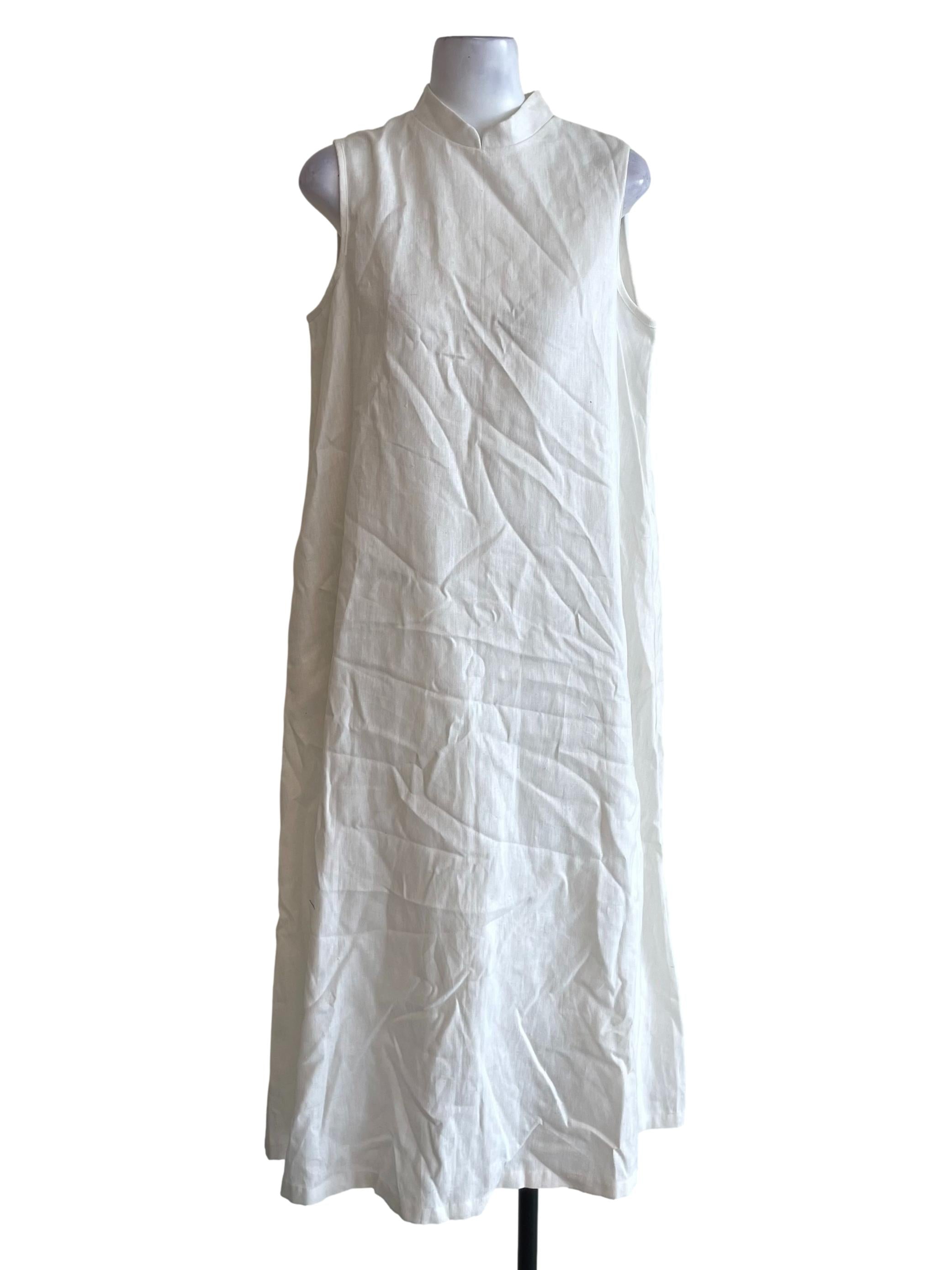 White Sleeveless Tent Dress