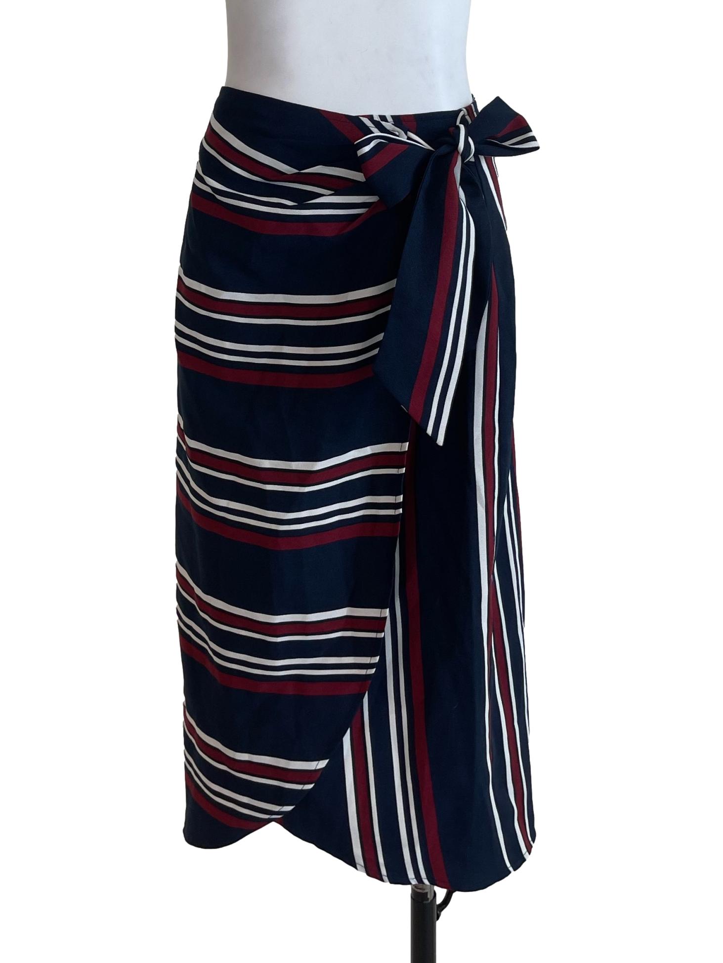 Blue& Red Stripes Pencil Skirt