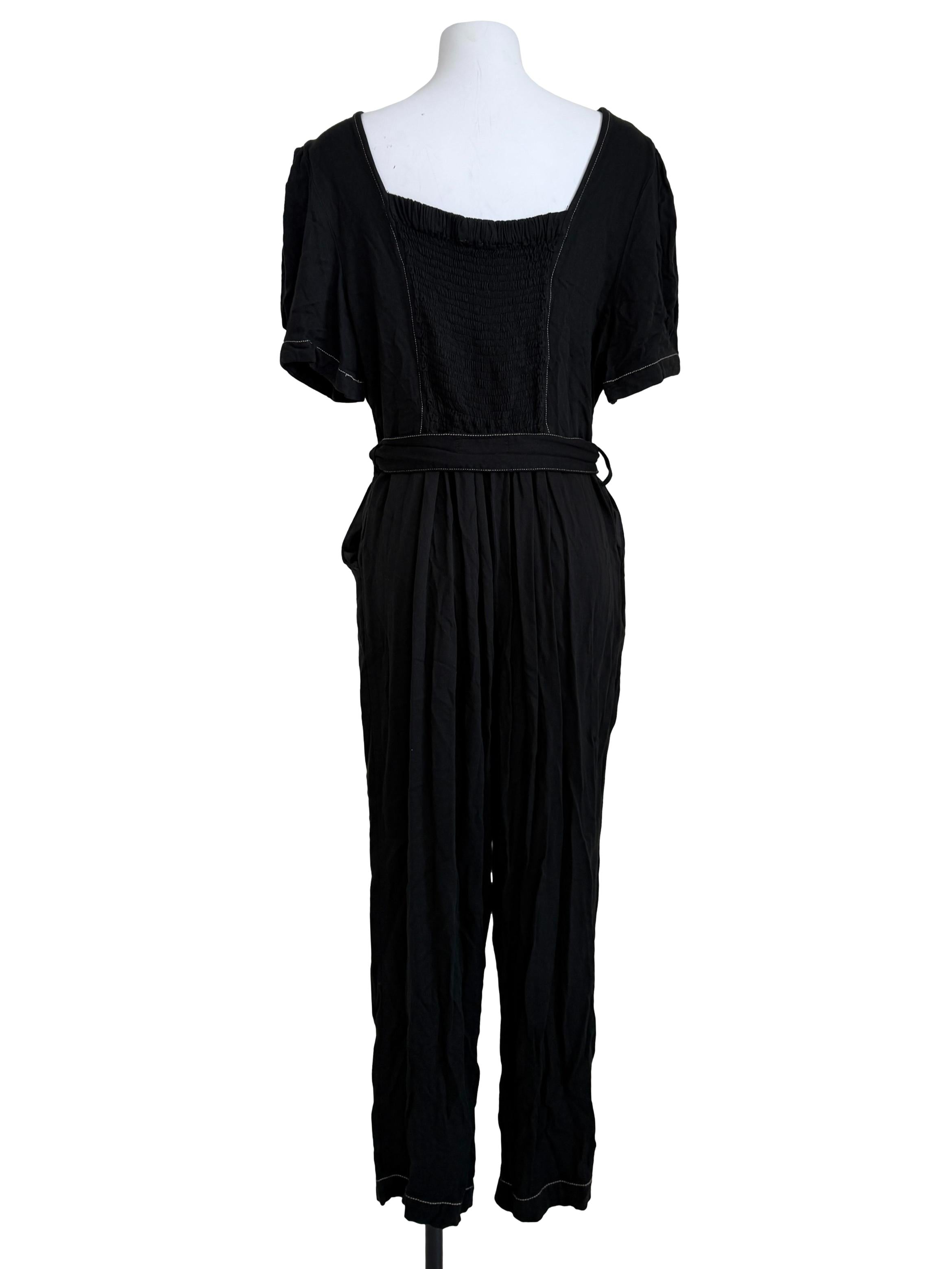Charcoal Black Short Sleeves Jumpsuit