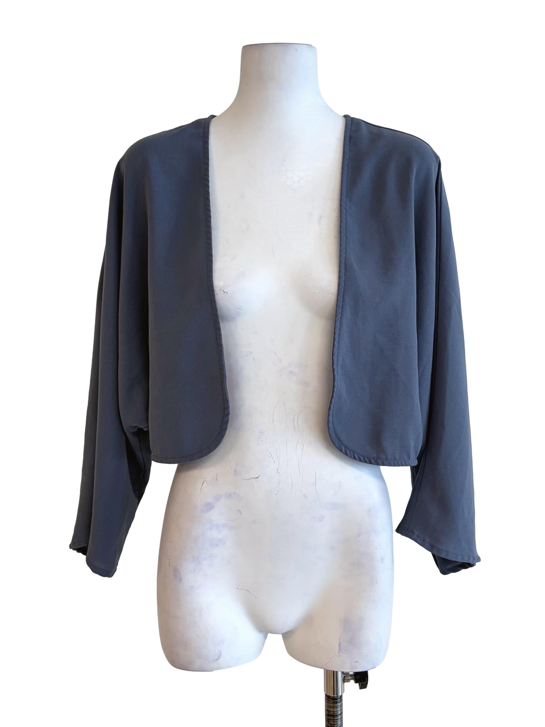 Porpoise Grey Chiffon Cardigan